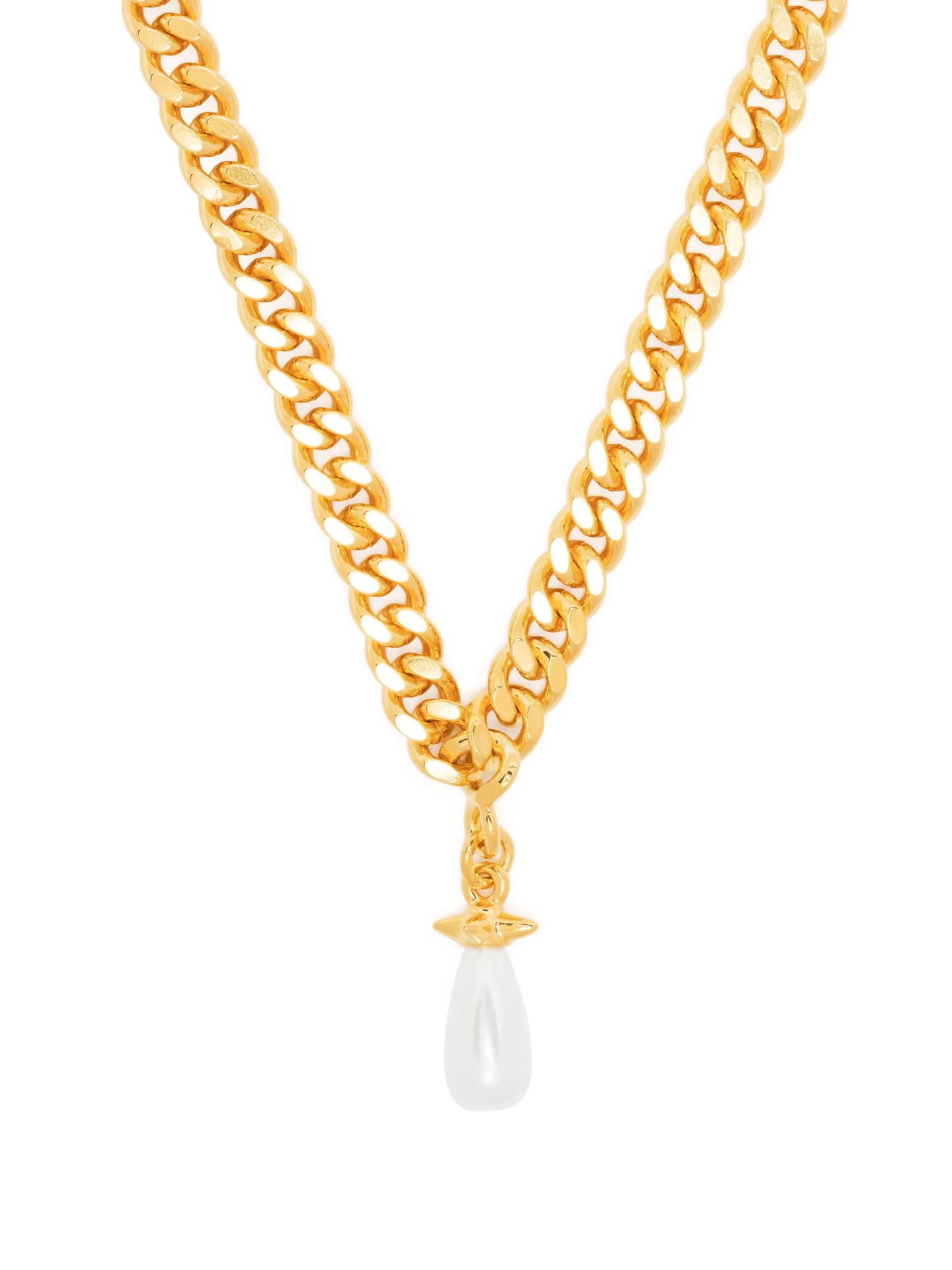 chunky chain drop-pendant necklace