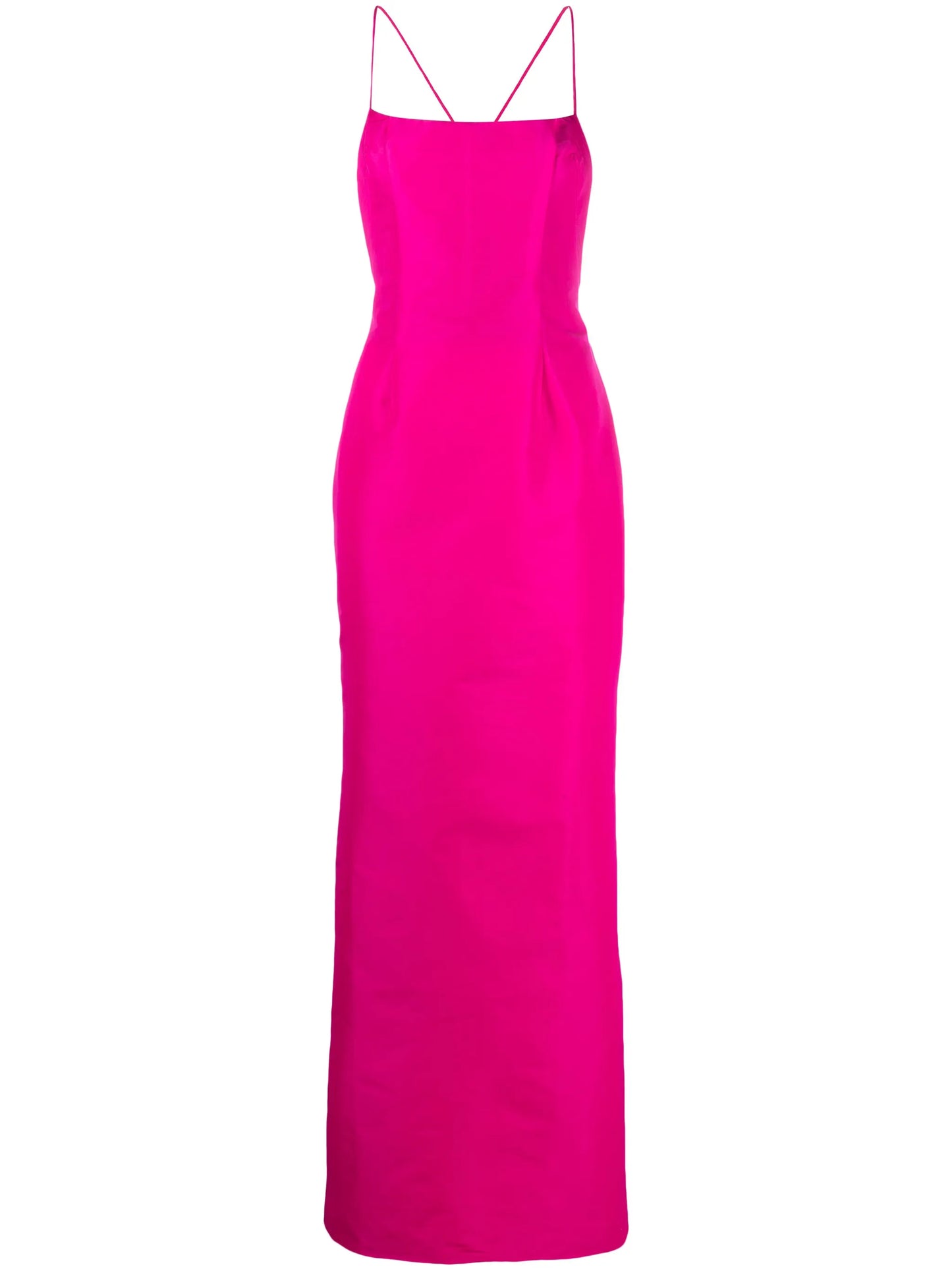 criss-cross straps backless gown