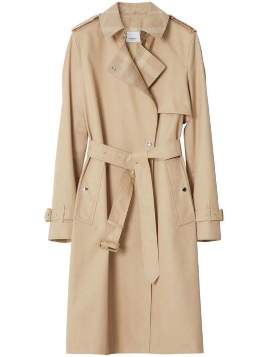 Check Panel Gabardine trench coat