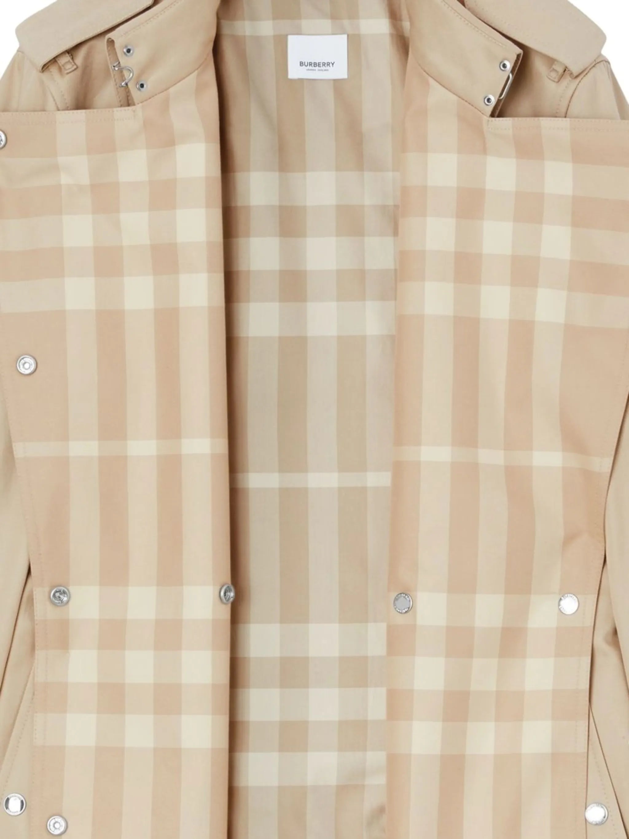 Check Panel Gabardine trench coat