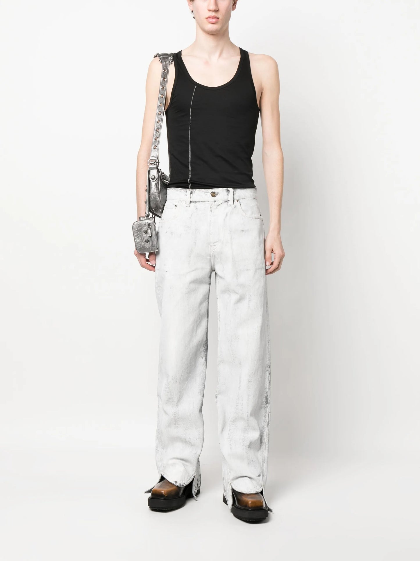 split-hem loose-fit jeans