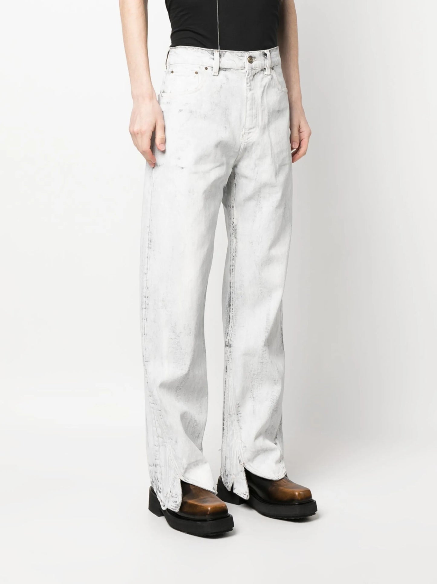split-hem loose-fit jeans