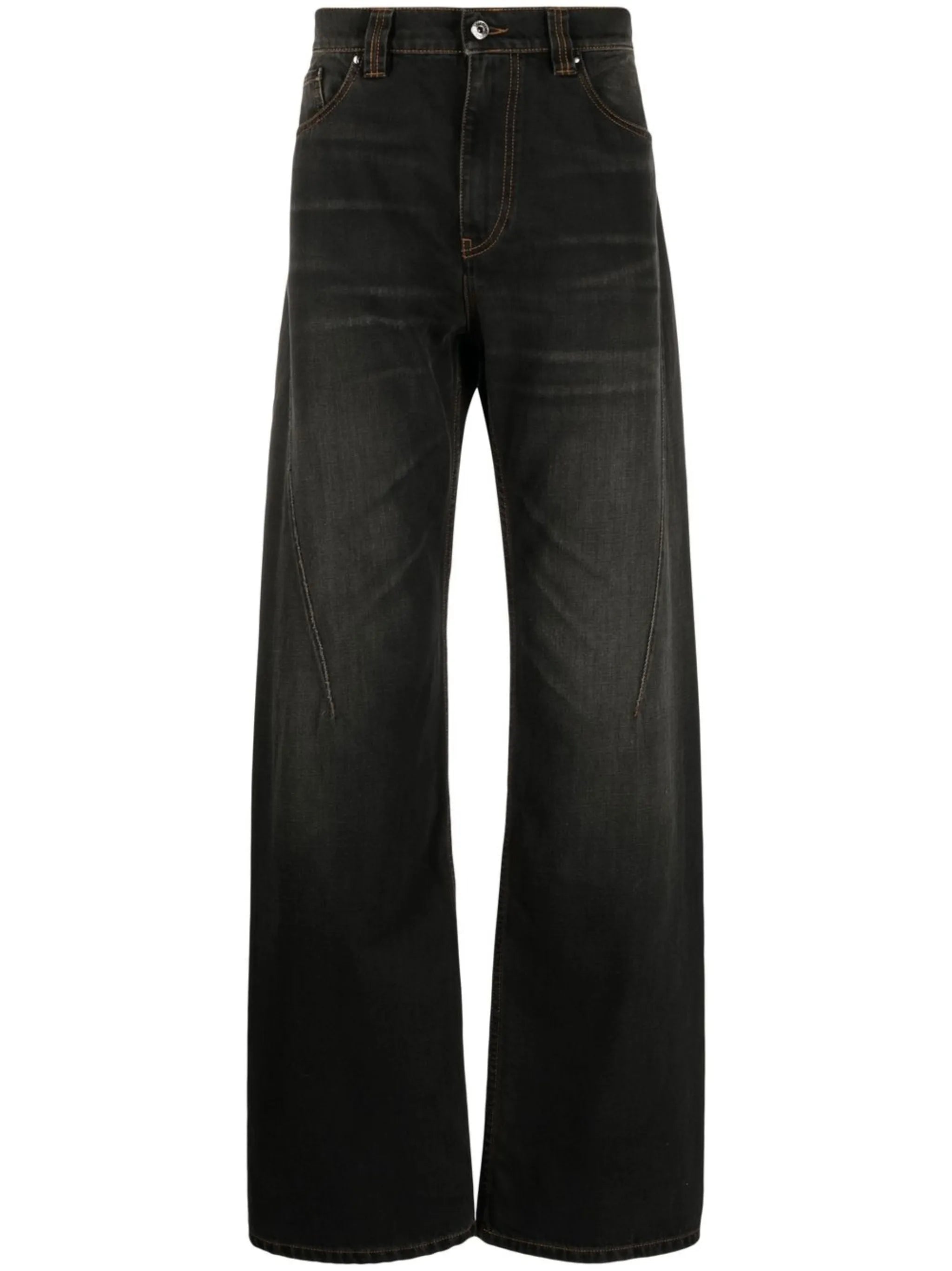 logo-embroidered straight leg jeans