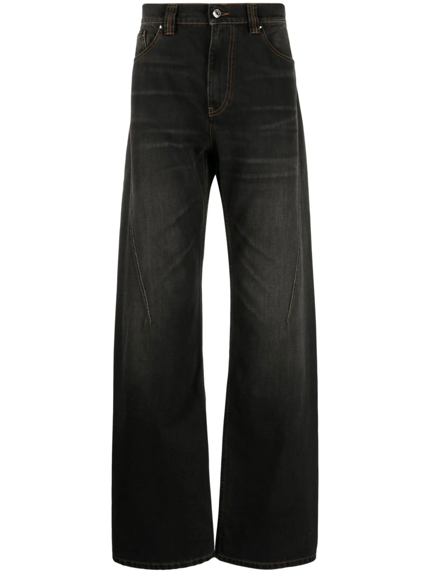 logo-embroidered straight leg jeans