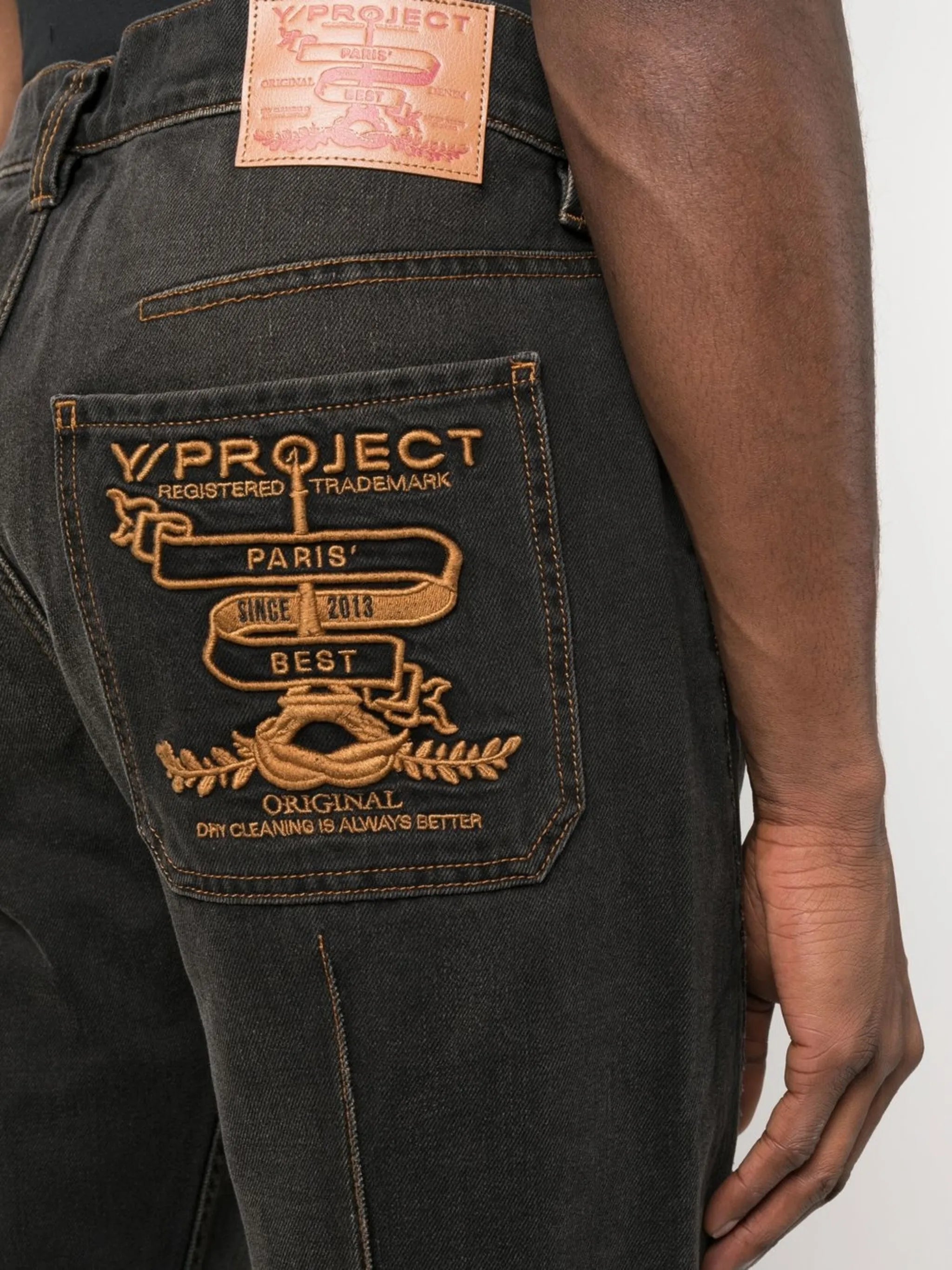 logo-embroidered straight leg jeans