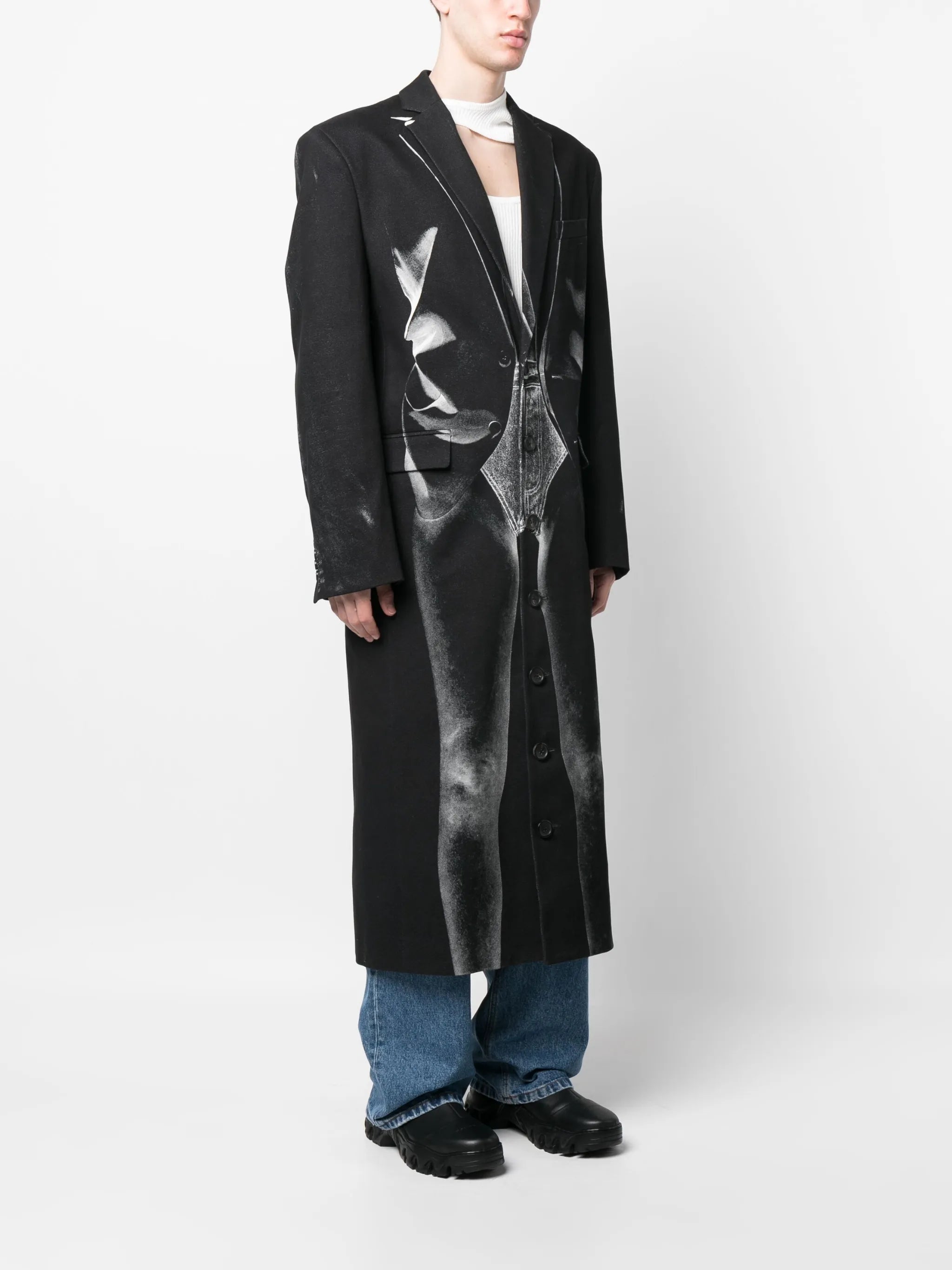 x Jean Paul Gaultier Janty trompe l'oeil coat