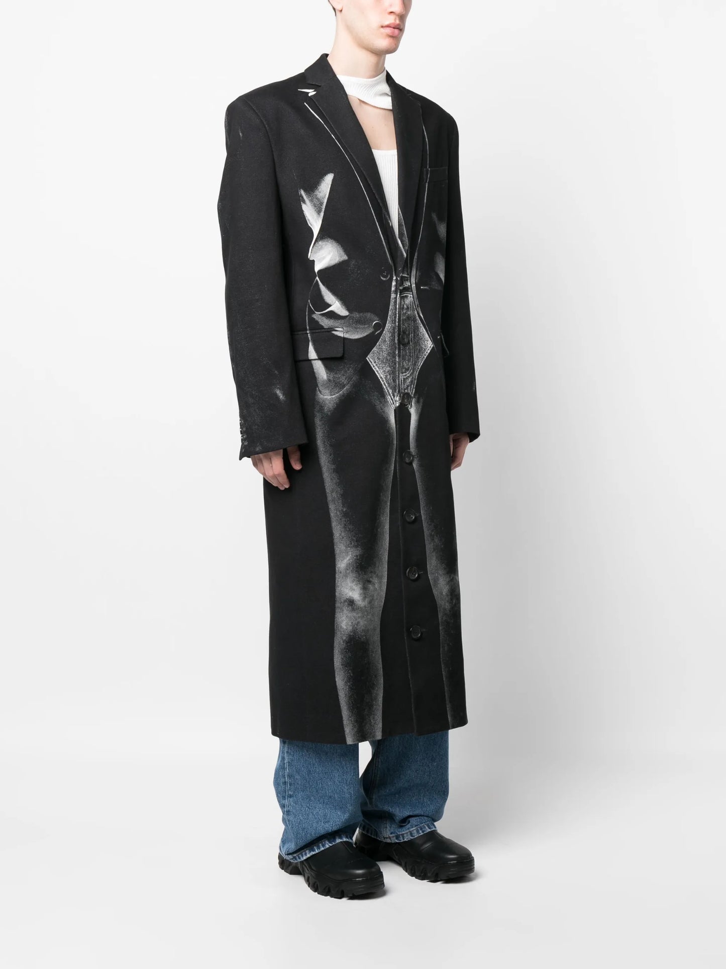 x Jean Paul Gaultier Janty trompe l'oeil coat