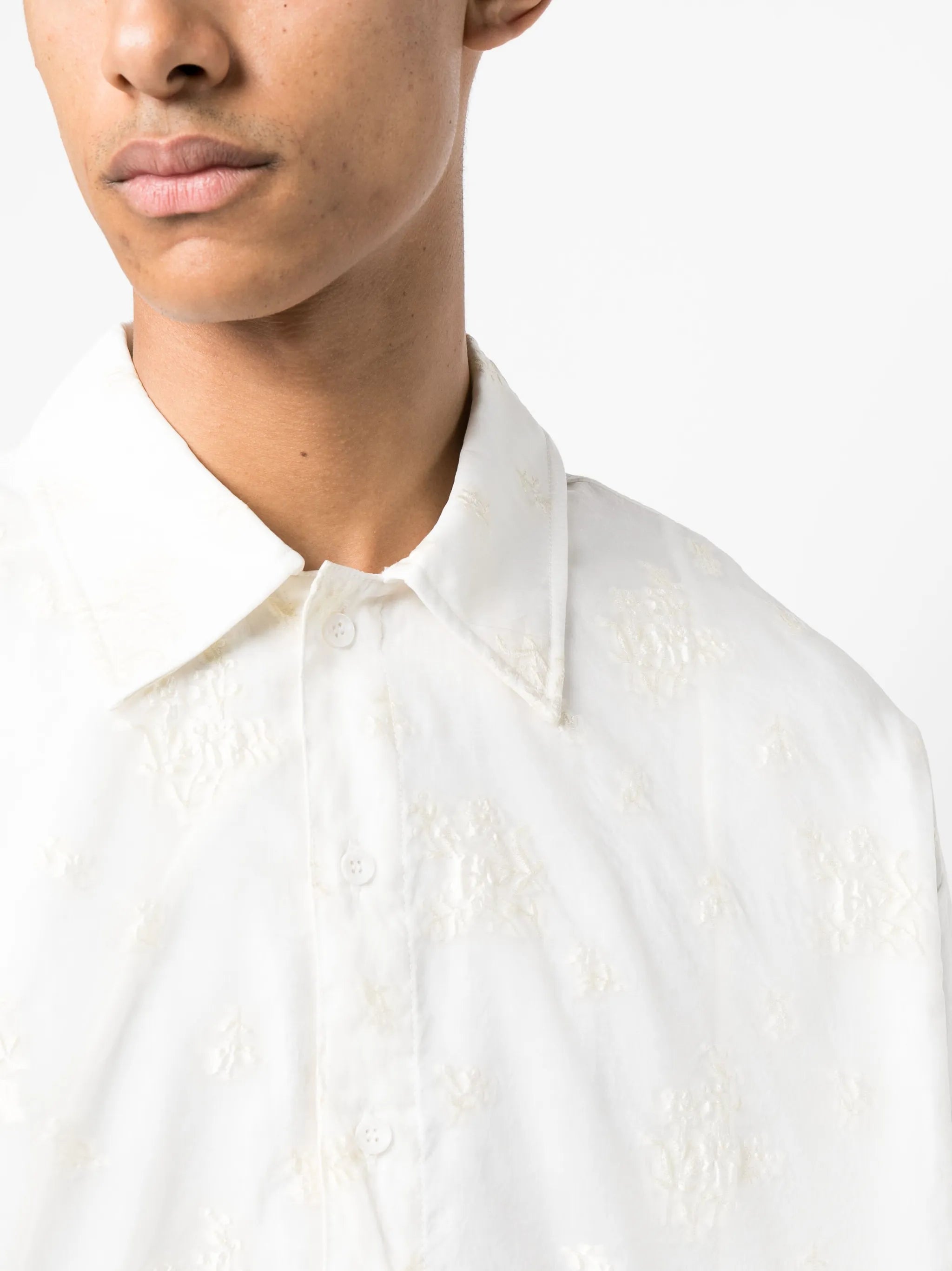 patterned jacquard linen shirt