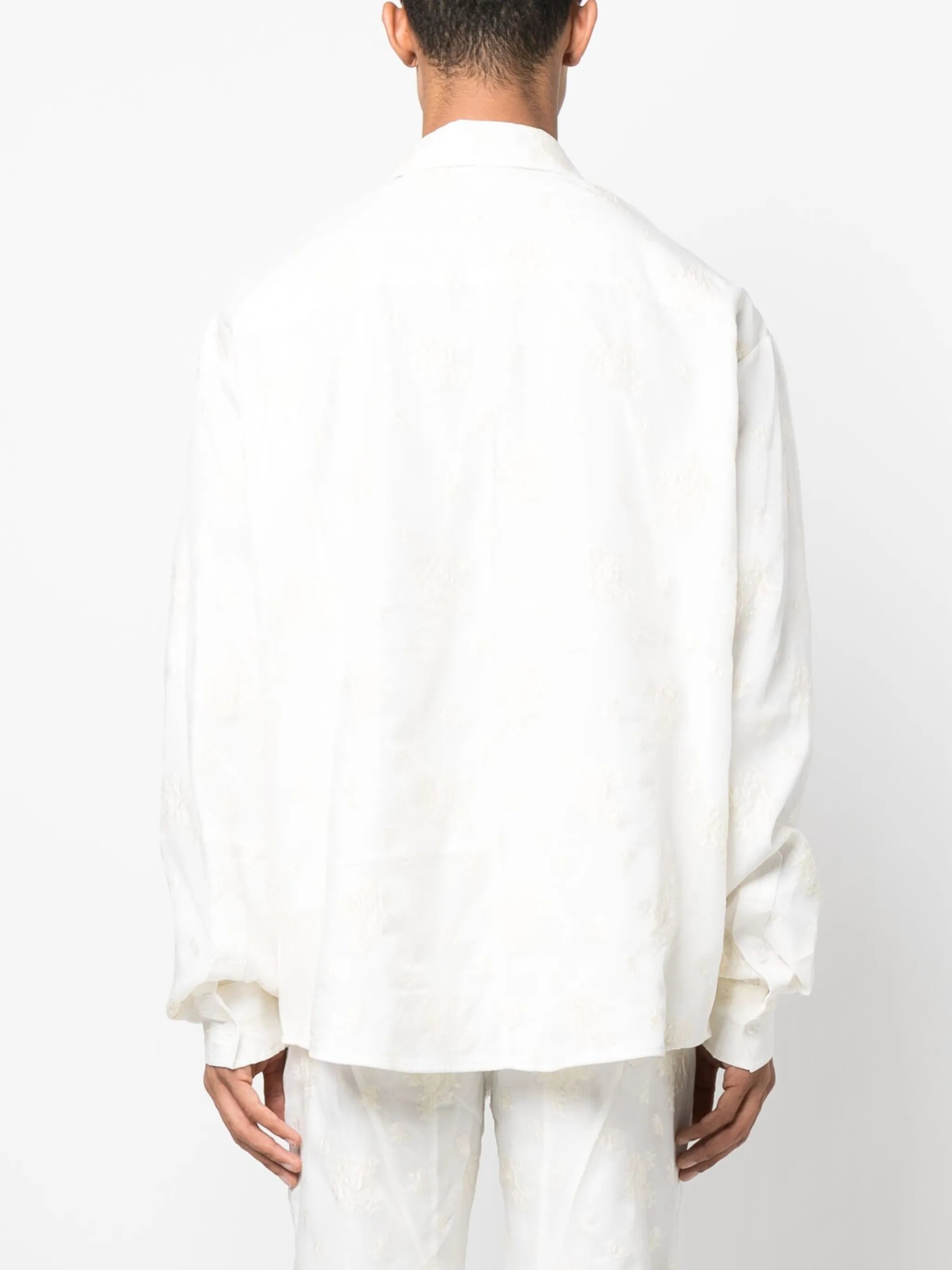 patterned jacquard linen shirt