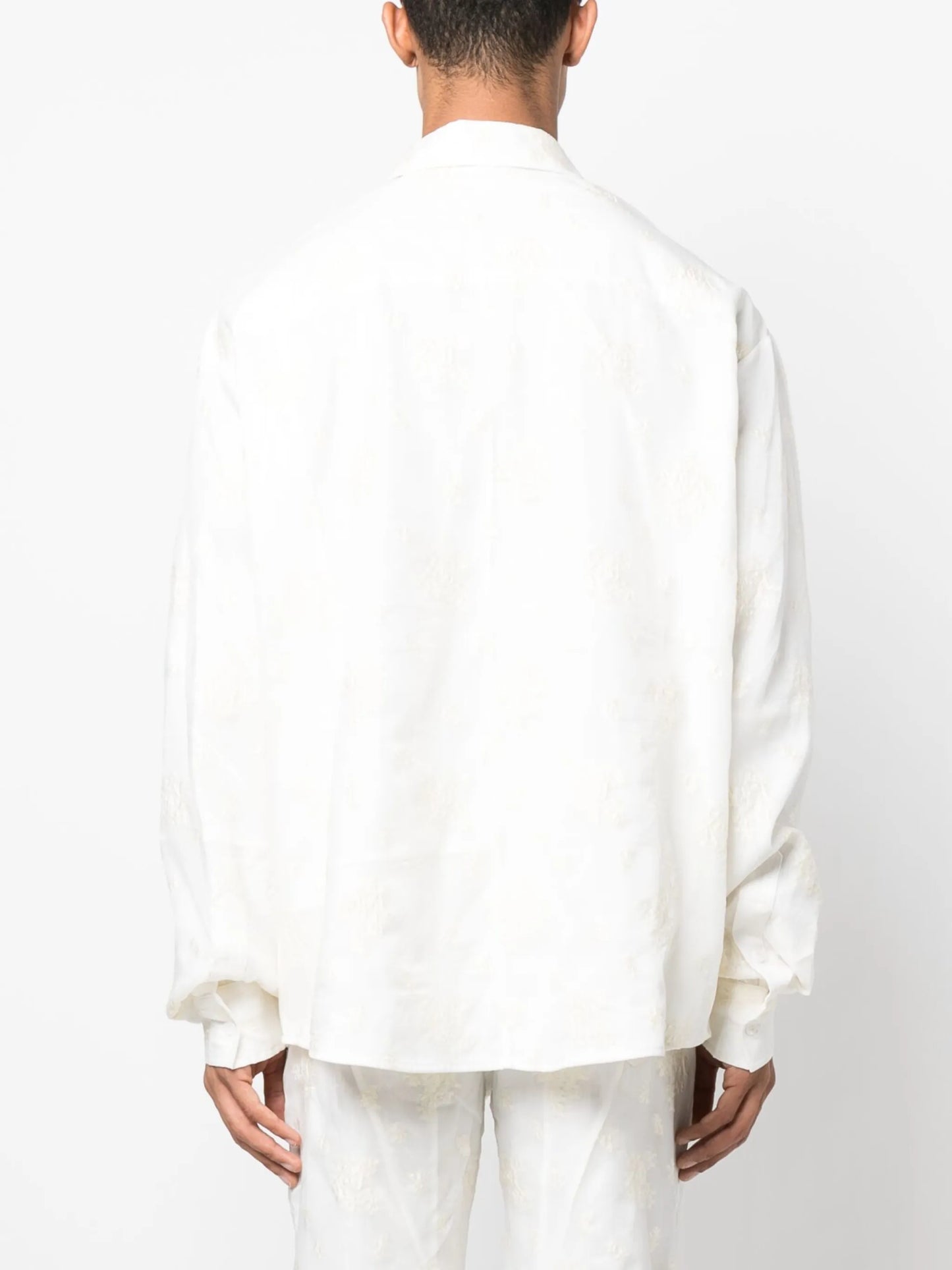 patterned jacquard linen shirt