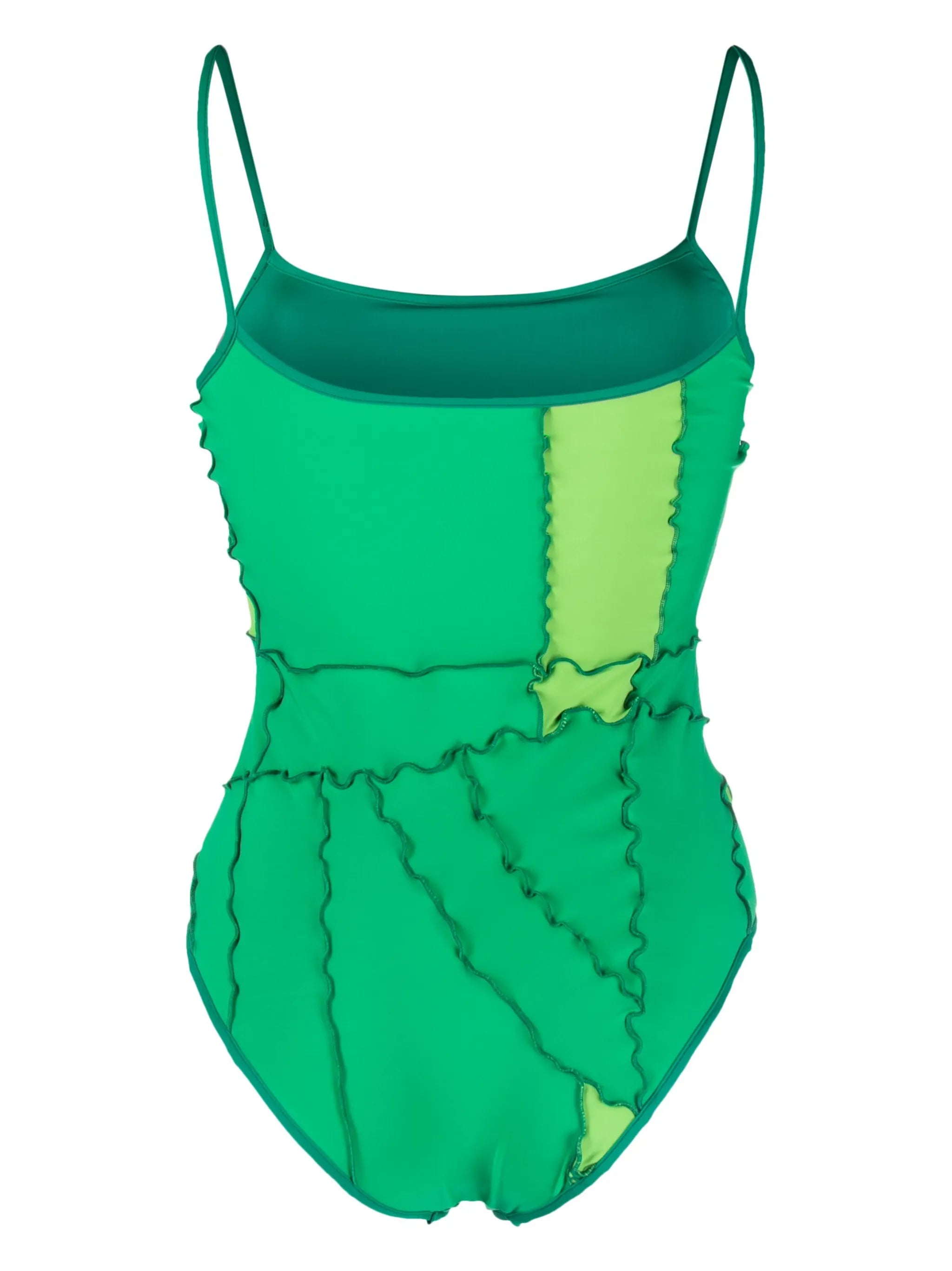 ruffle-trim sleeveless swimsuit