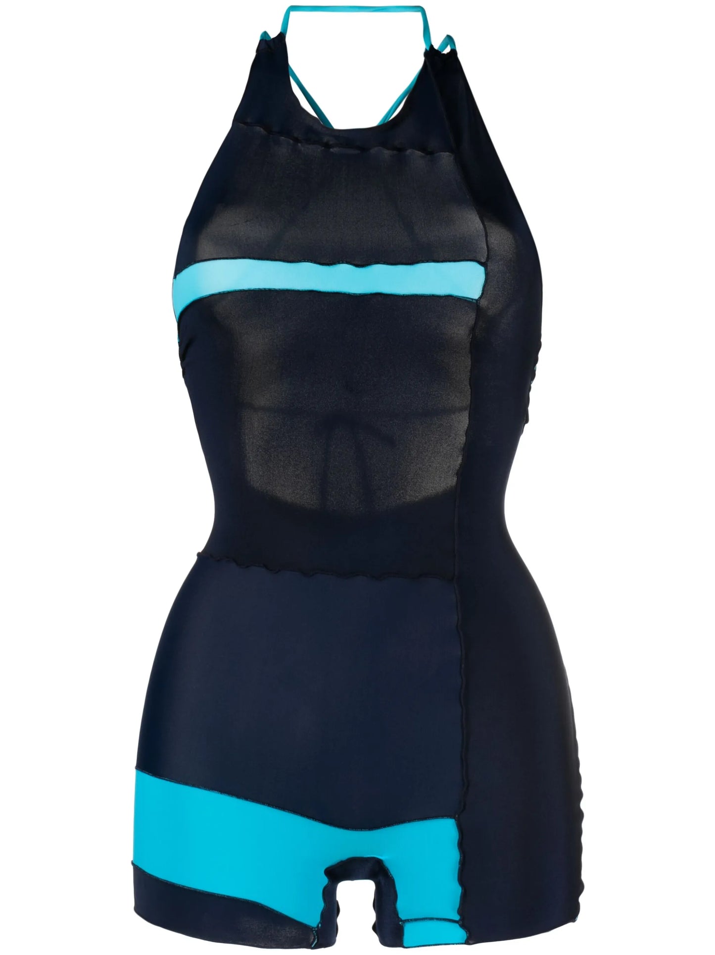 halterneck sleeveless playsuit