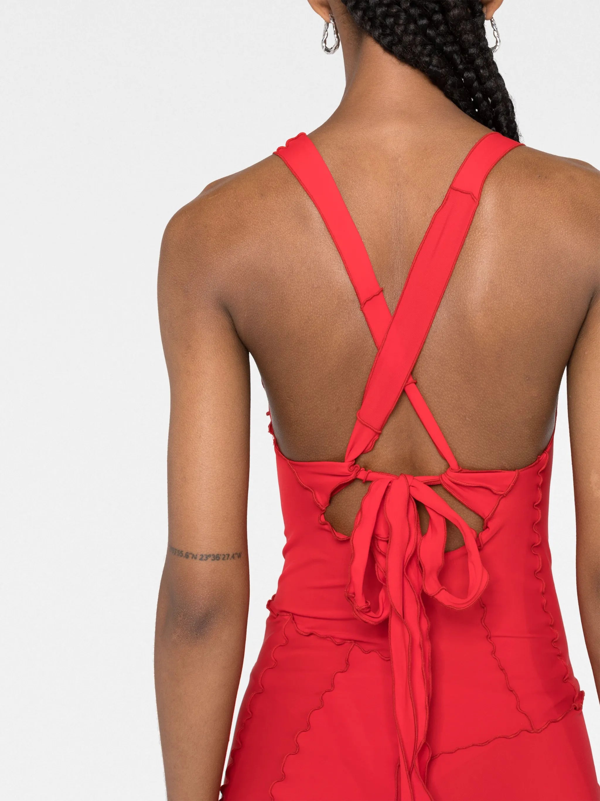 patchwork-design sleeveless dress