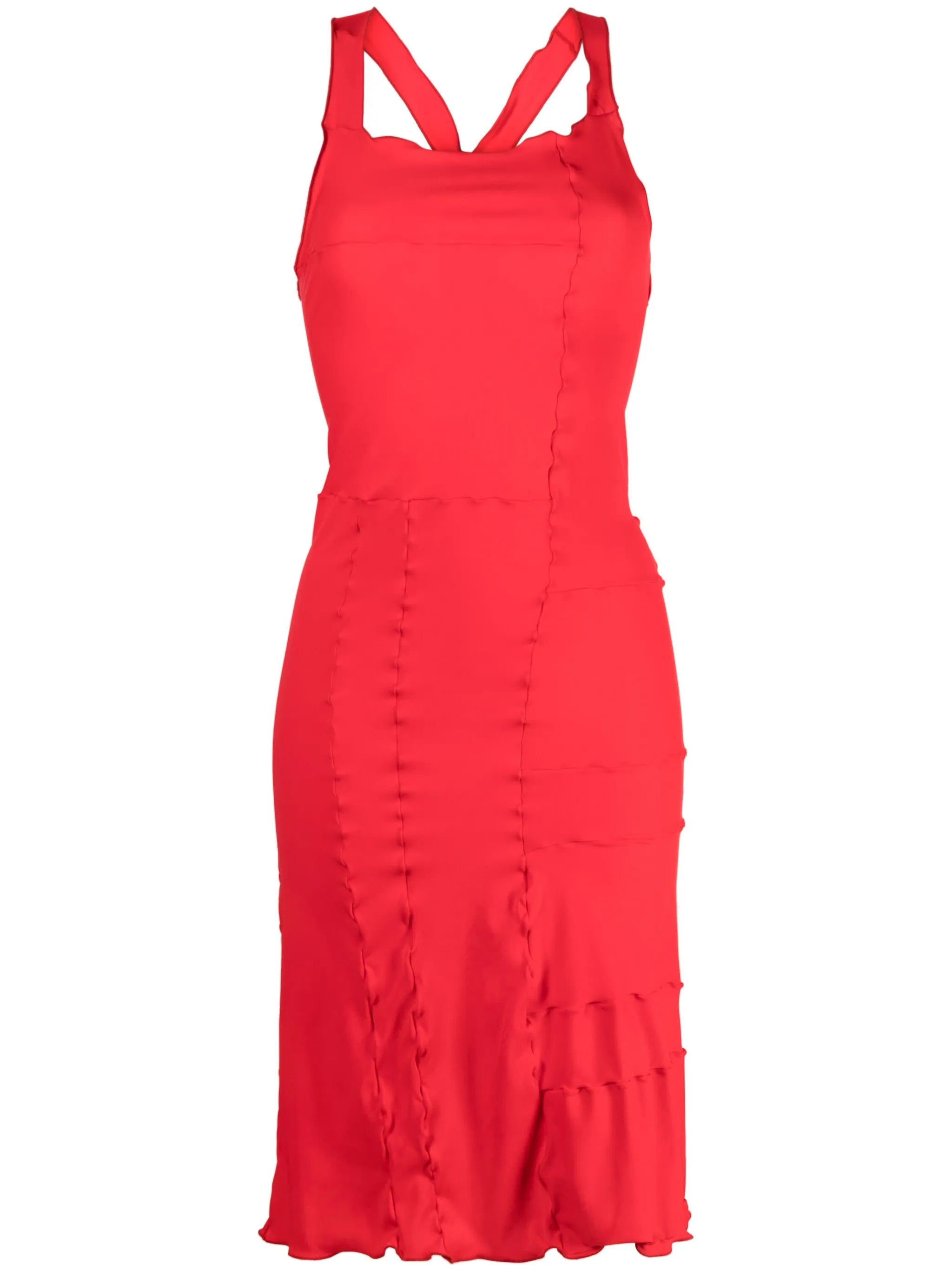 patchwork-design sleeveless dress