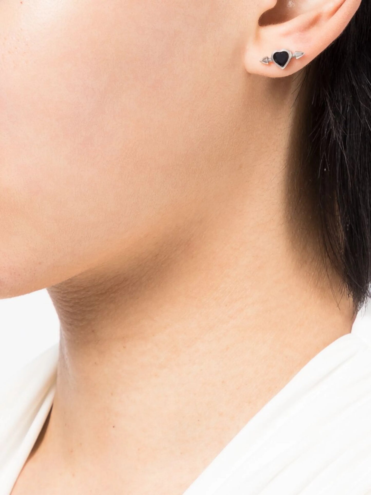 Pierced Heart stud earring