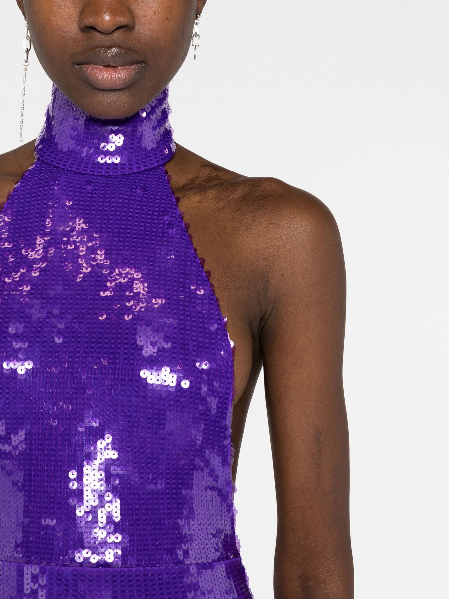 halterneck sequin gown