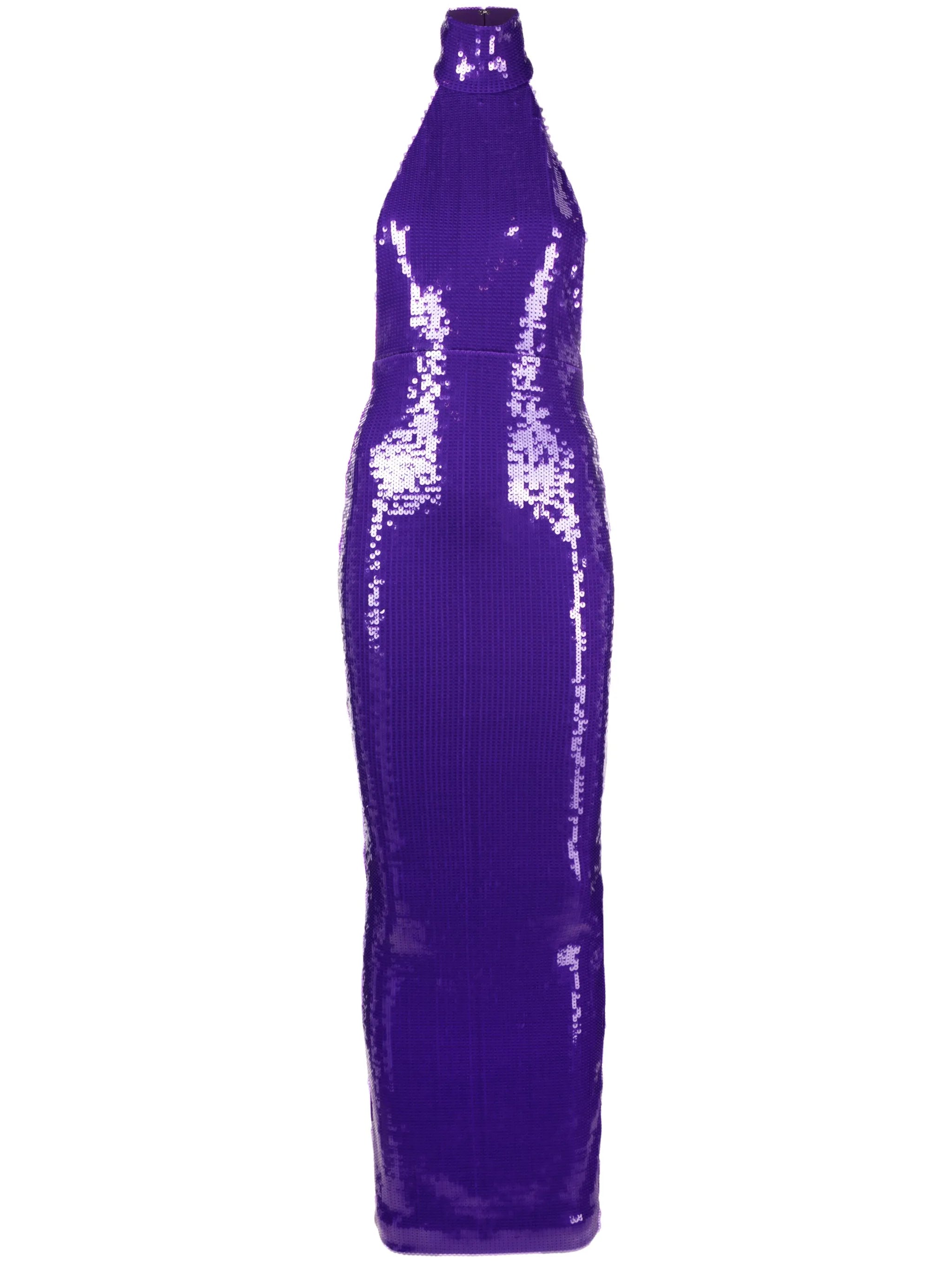 halterneck sequin gown