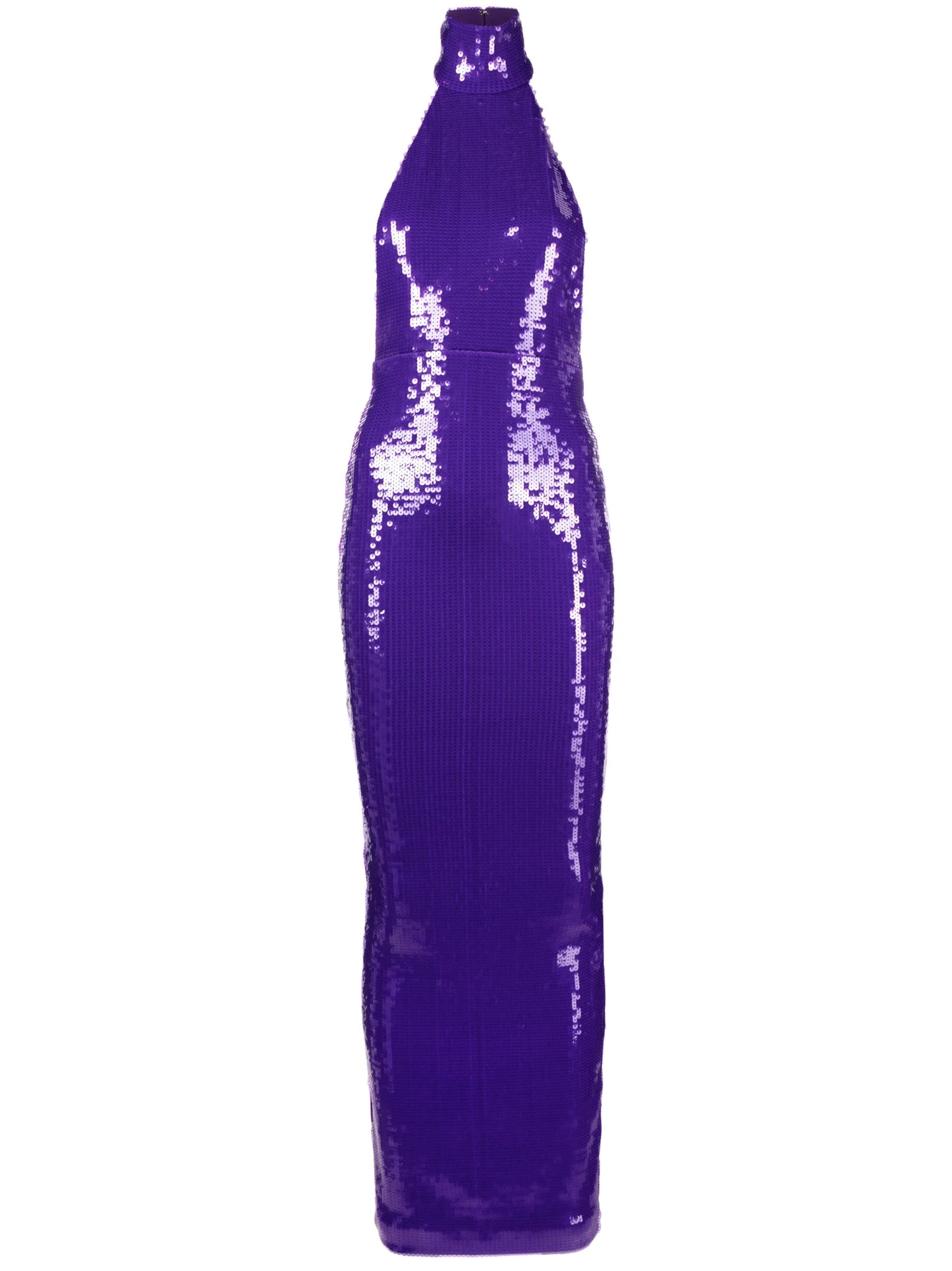 halterneck sequin gown