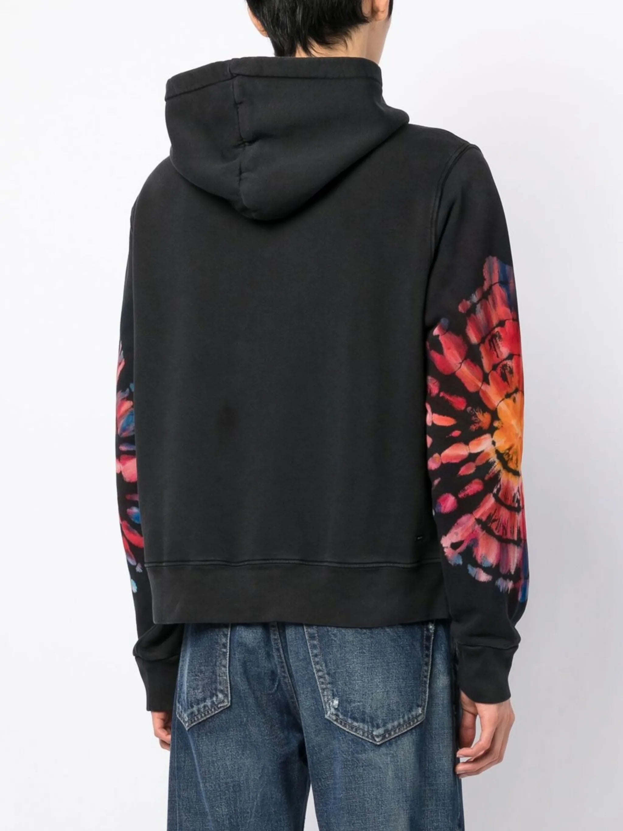 tie-dye logo-embroidered hoodie