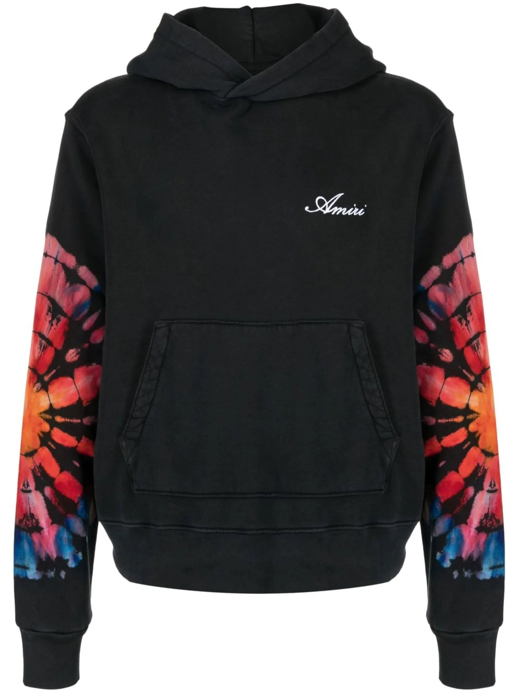 tie-dye logo-embroidered hoodie