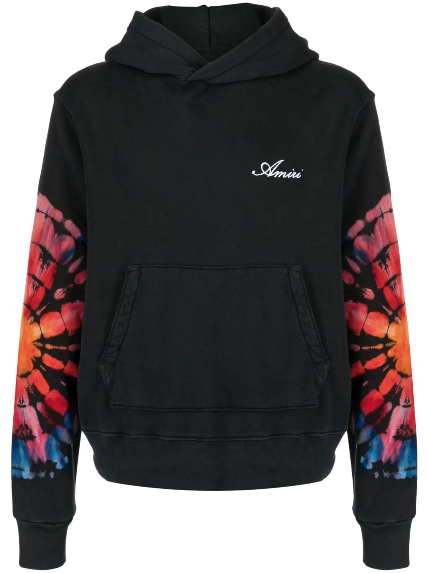 tie-dye logo-embroidered hoodie