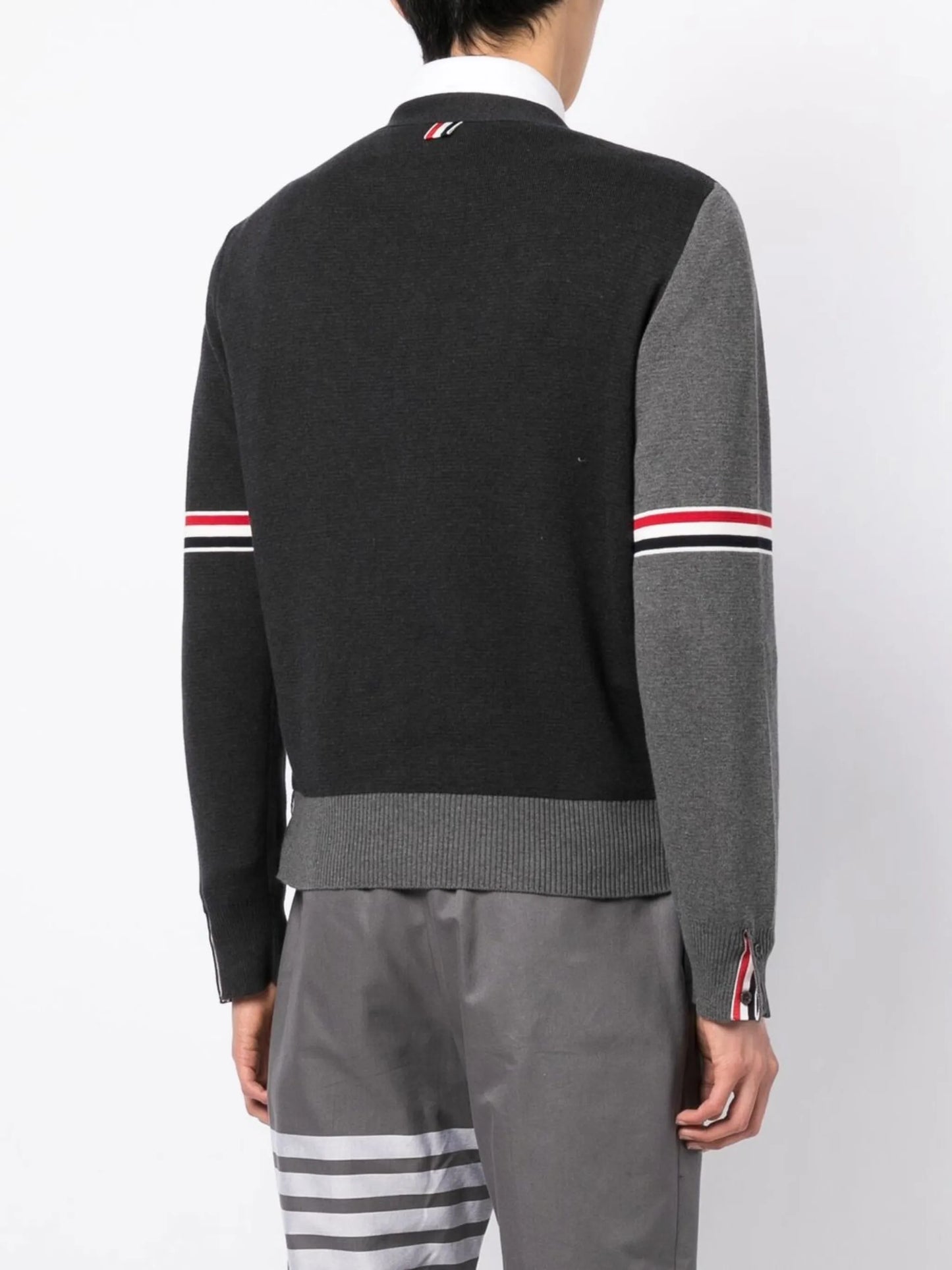 colour-block cotton cardigan