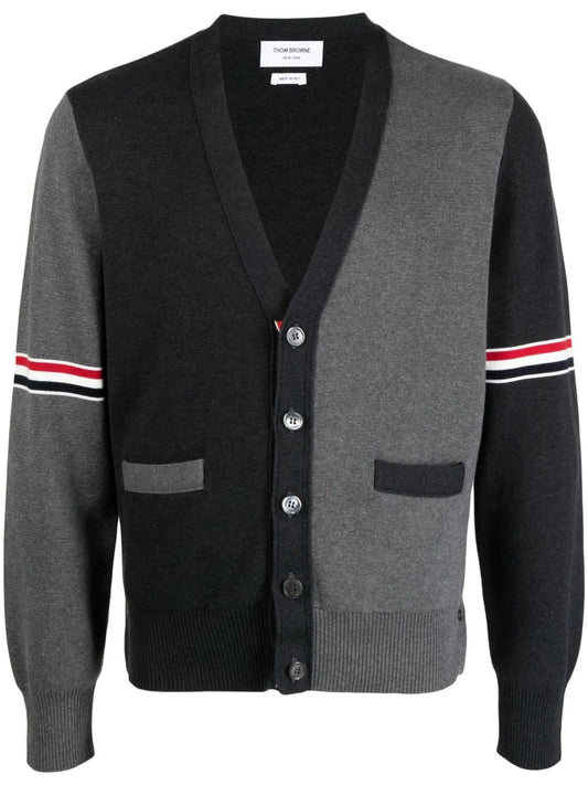 colour-block cotton cardigan