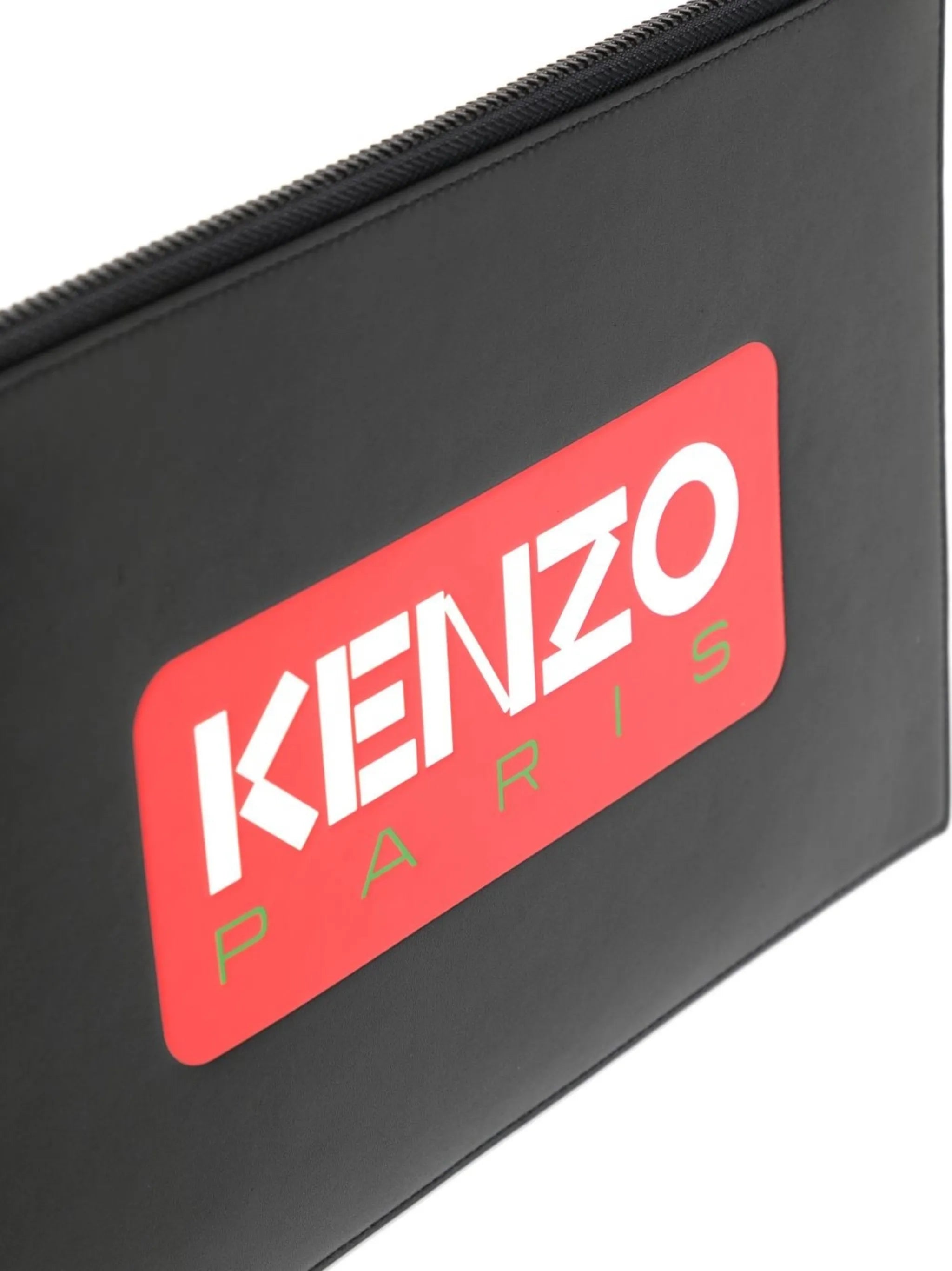 logo-print clutch bag