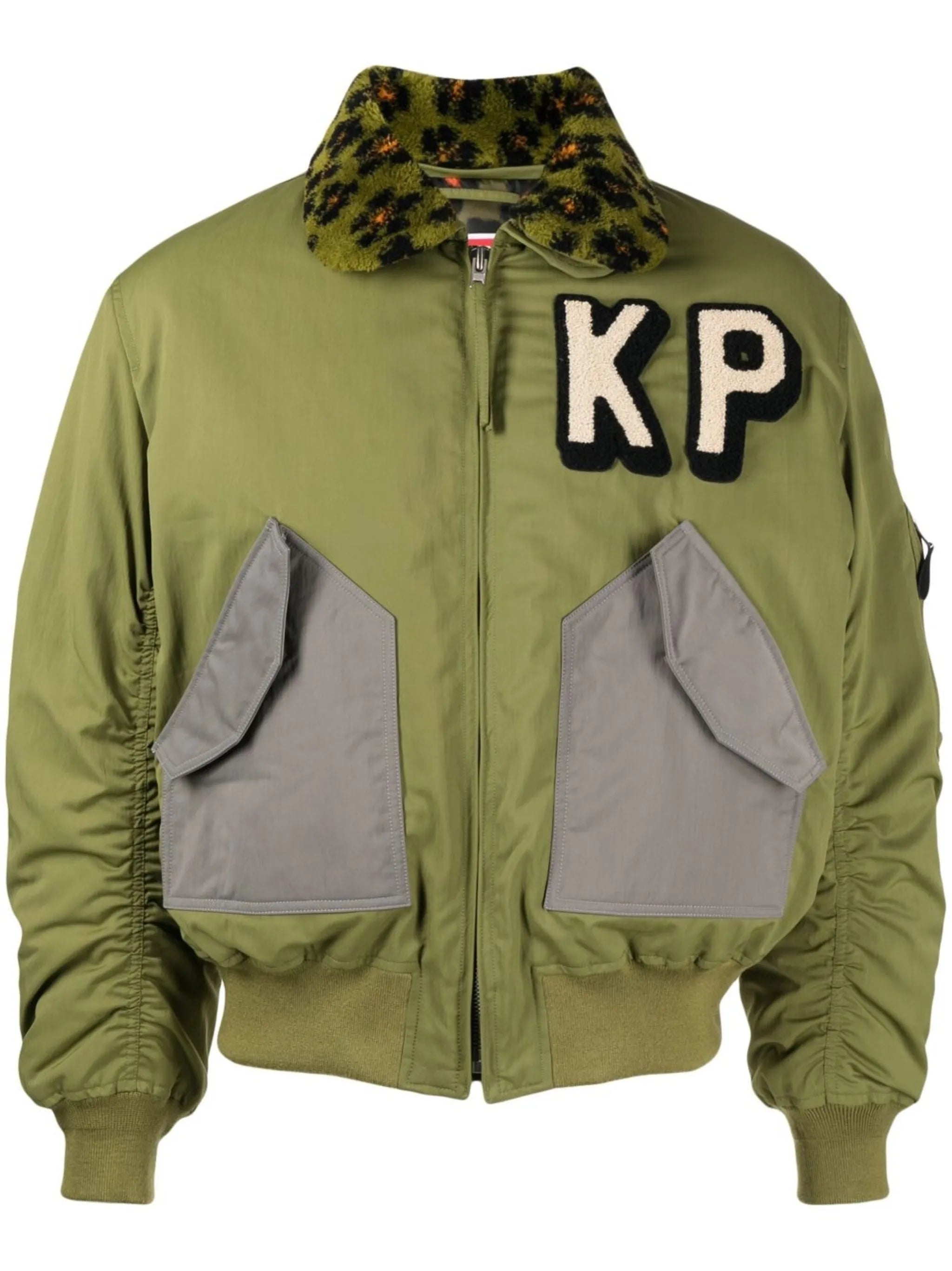 logo-embroidered bomber jacket