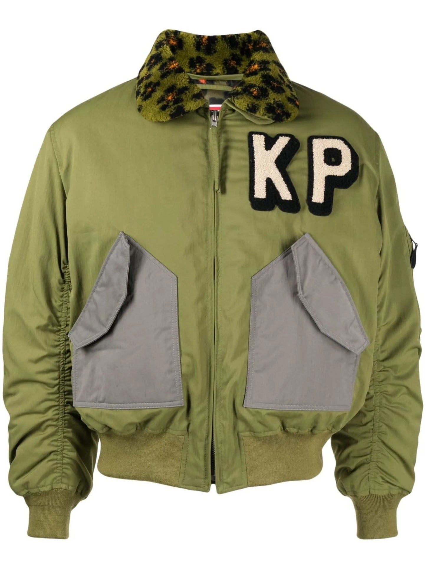 logo-embroidered bomber jacket