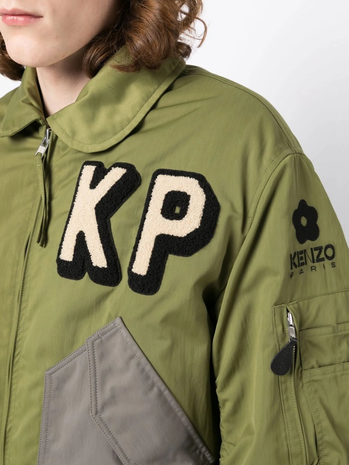 logo-embroidered bomber jacket