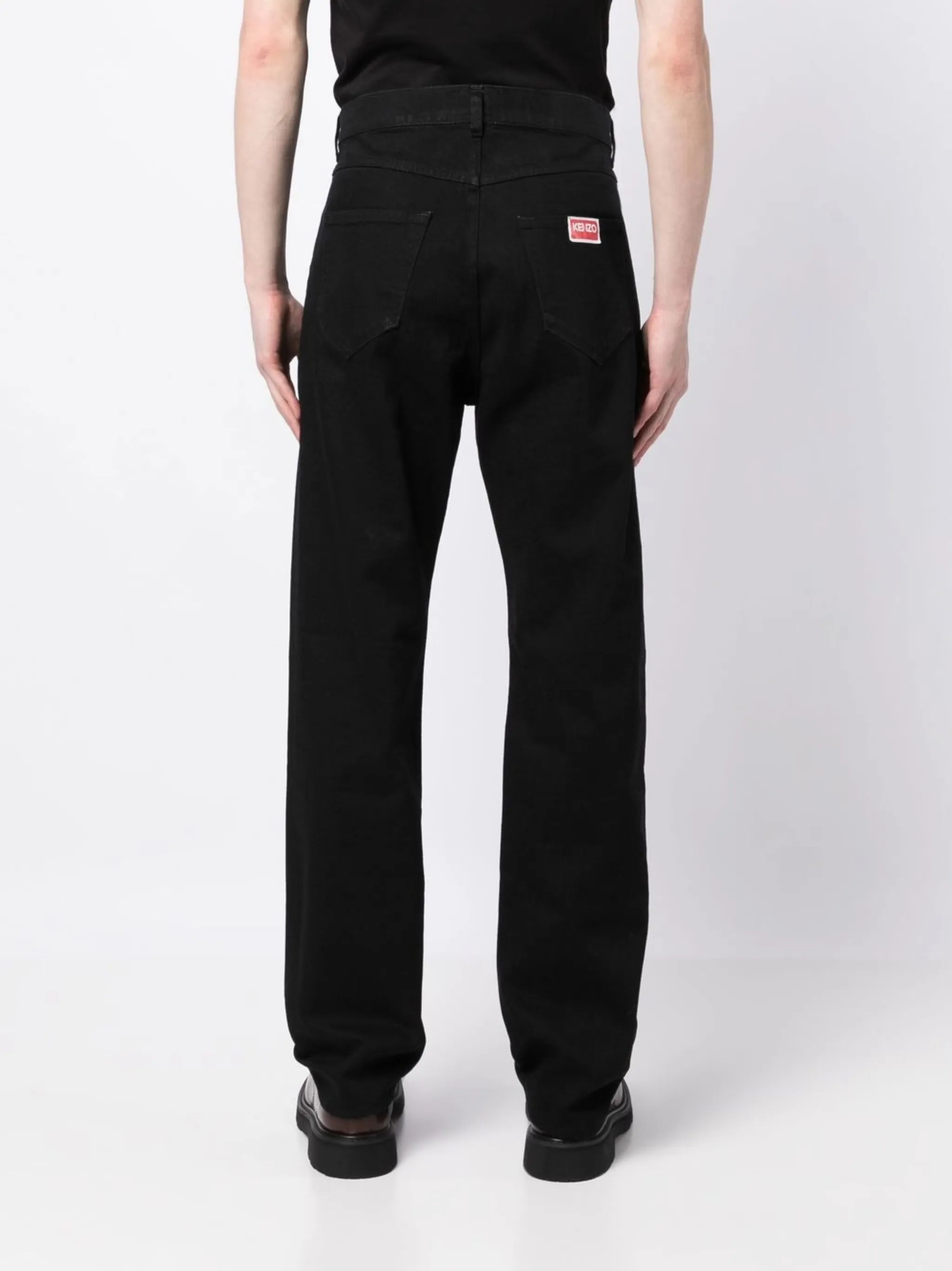 logo-patch straight-leg jeans