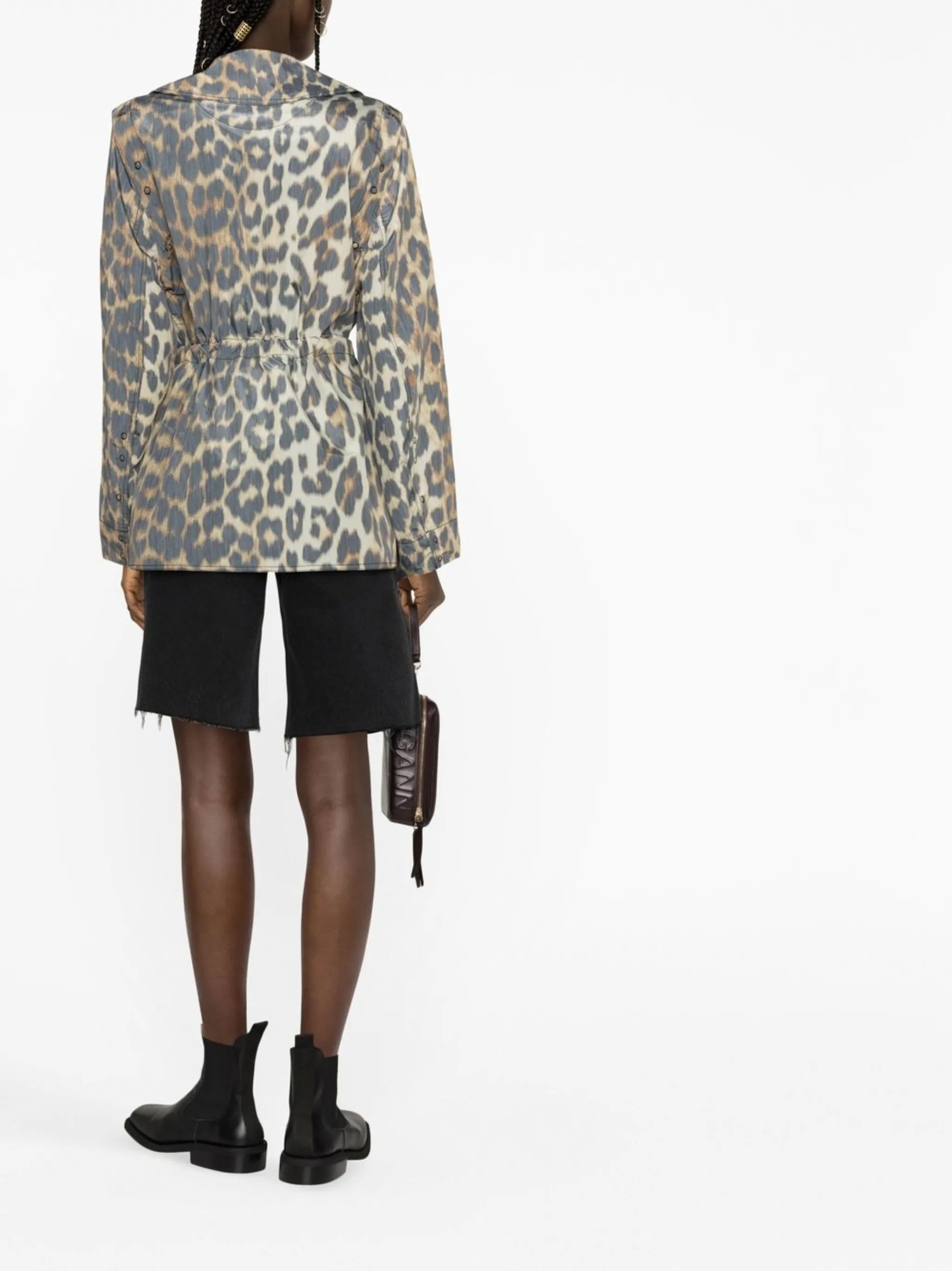 detachable-sleeves leopard-print jacket