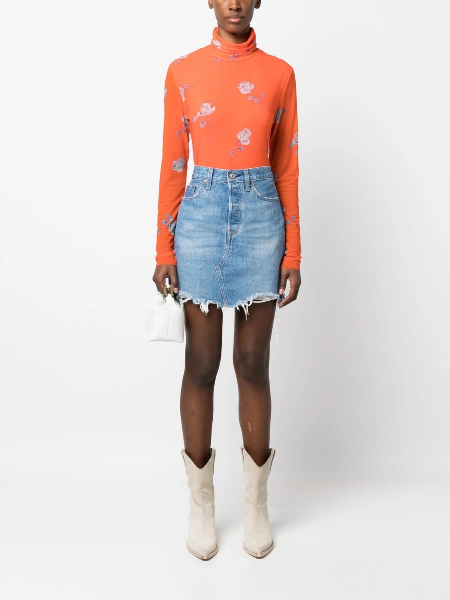 floral-print rollneck top