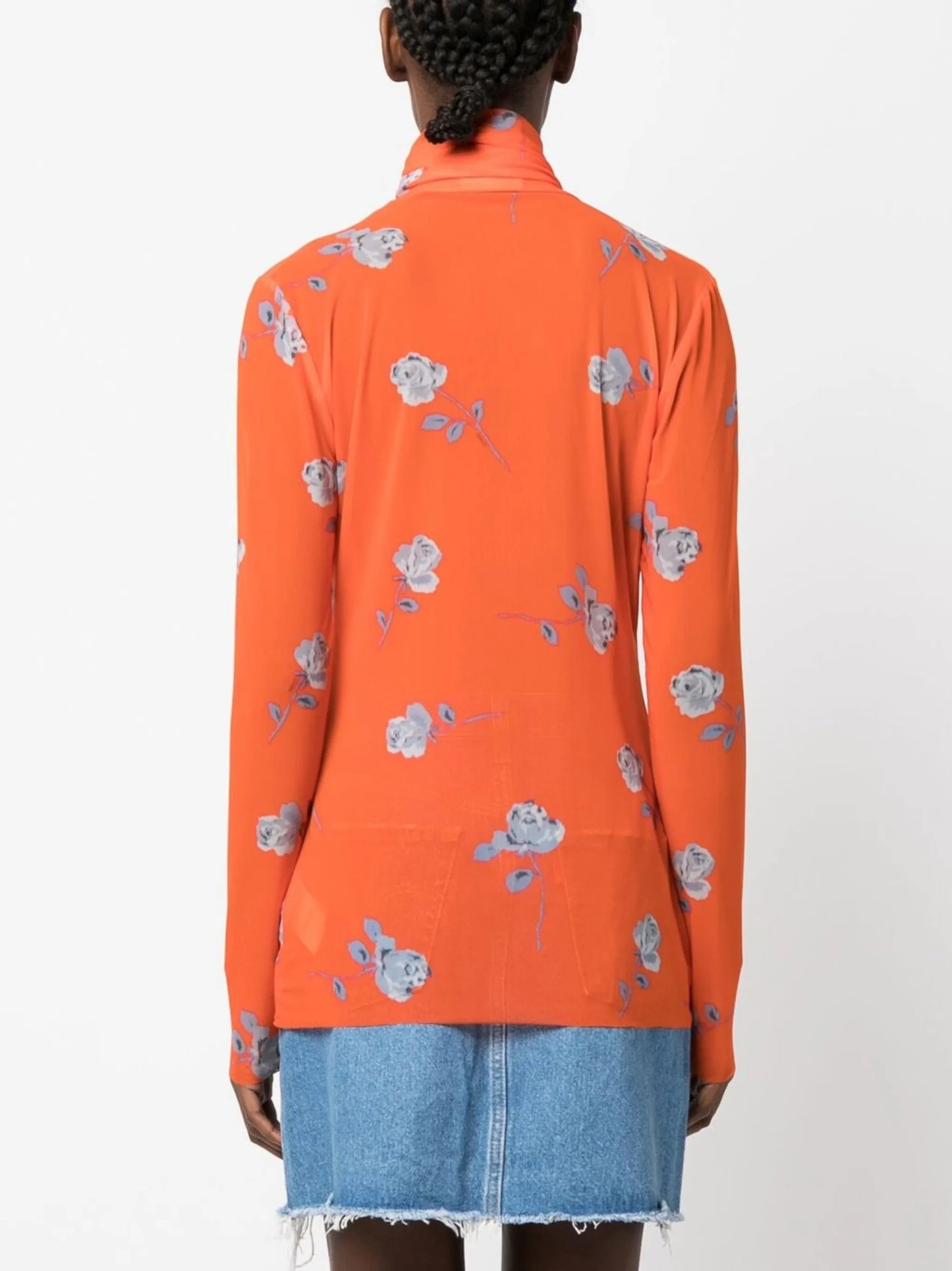 floral-print rollneck top