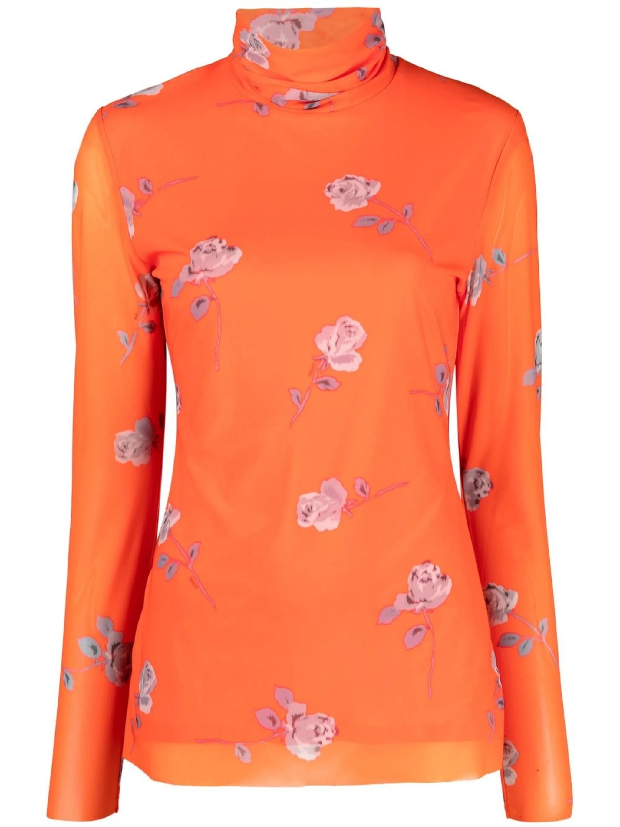 floral-print rollneck top