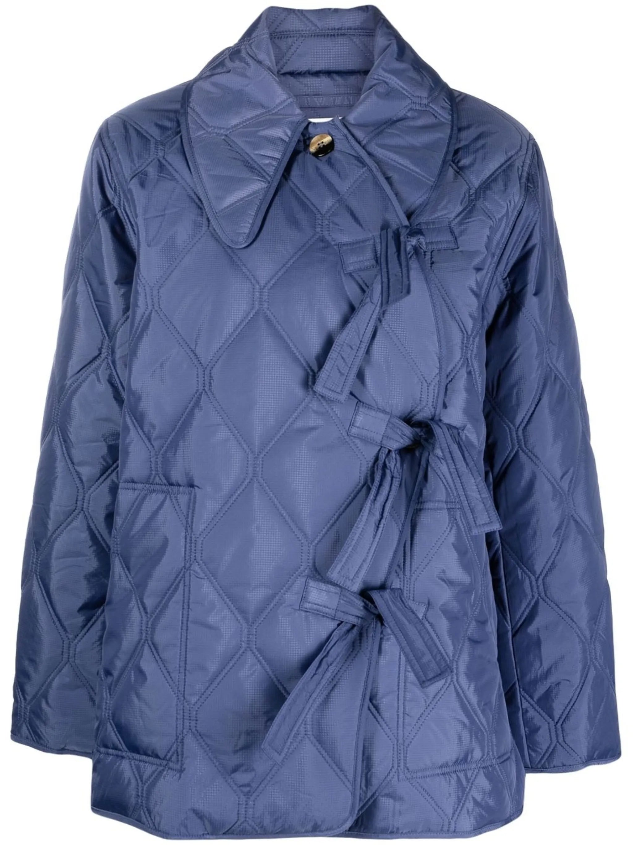 ripstop-quilt tie-fastening jacket