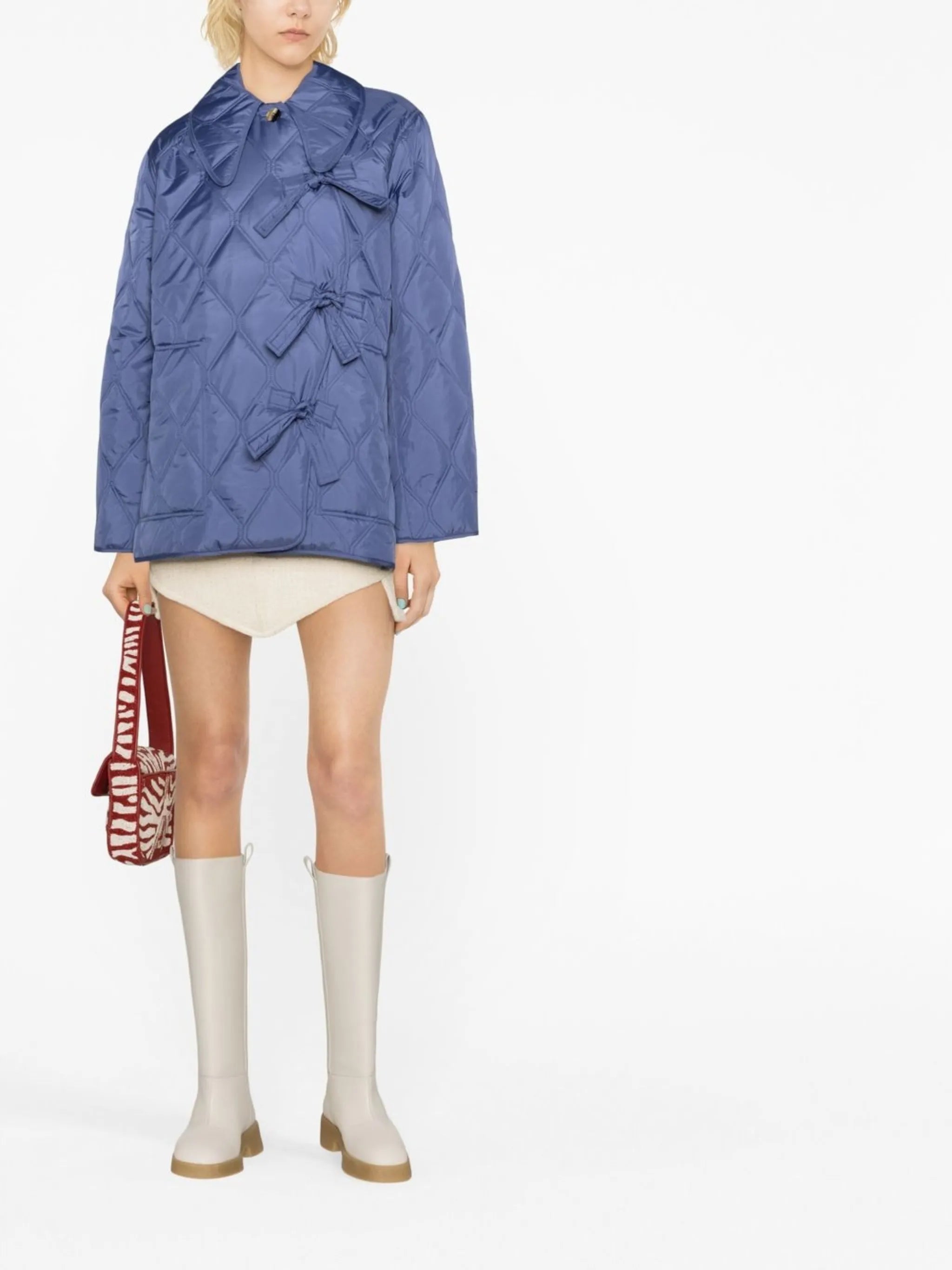 ripstop-quilt tie-fastening jacket