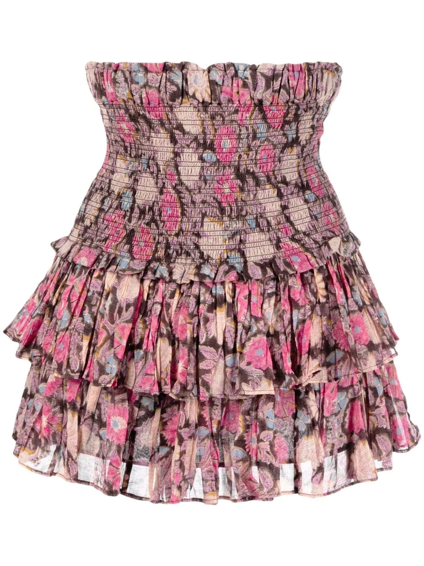 high-waisted ruffled skirt