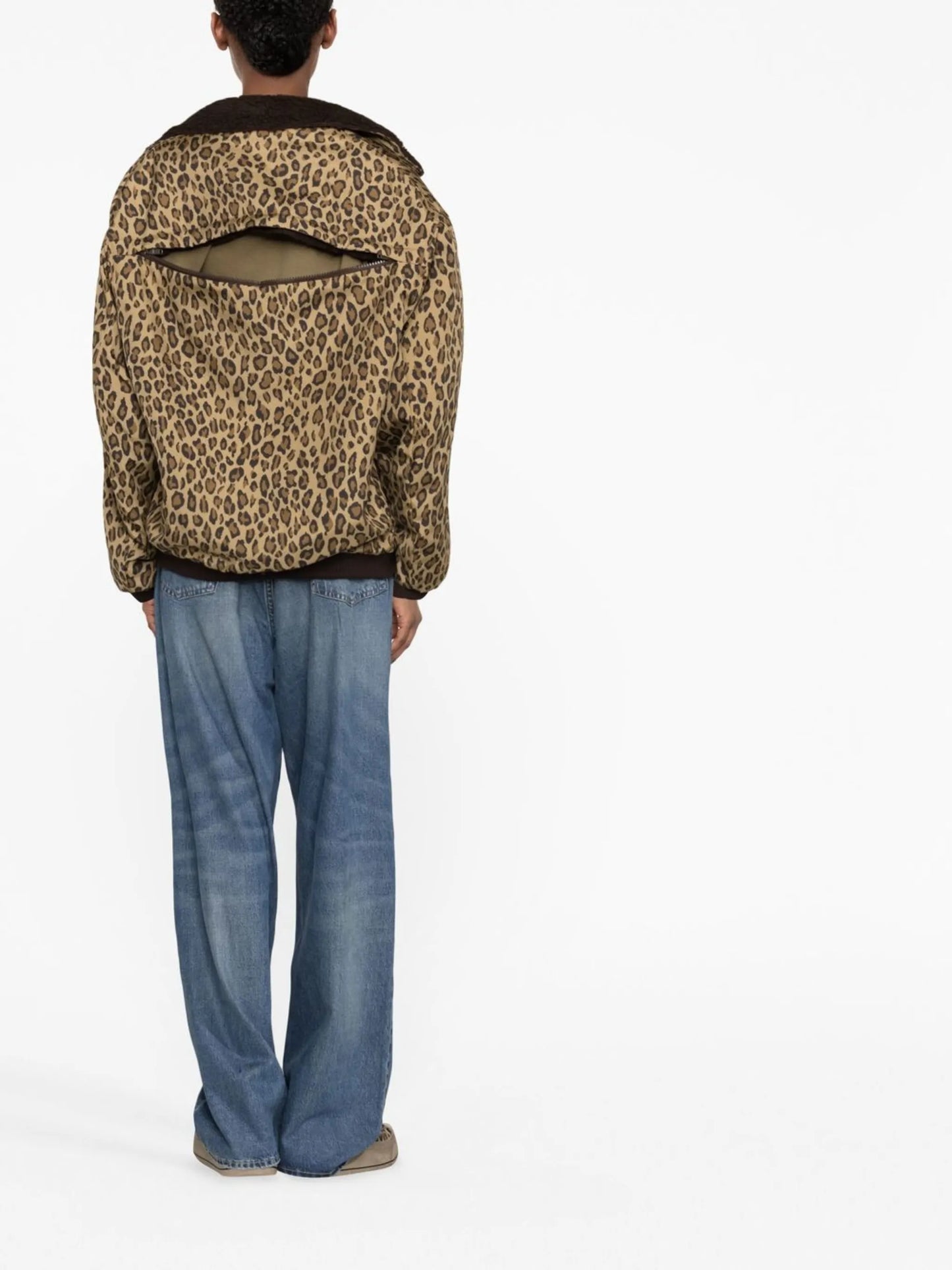 leopard-print windbreaker jacket