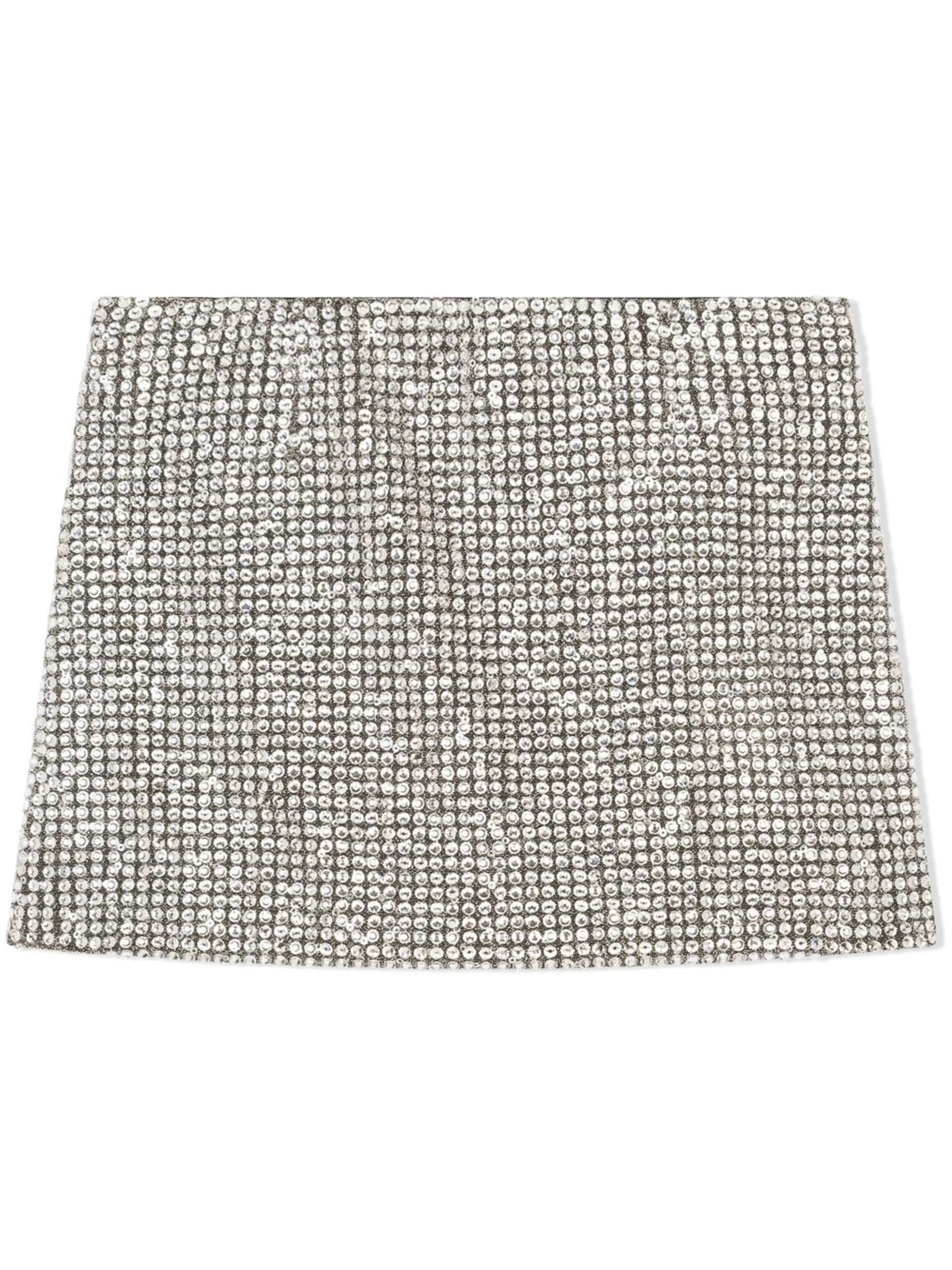 rhinestone-embellished jersey miniskirt