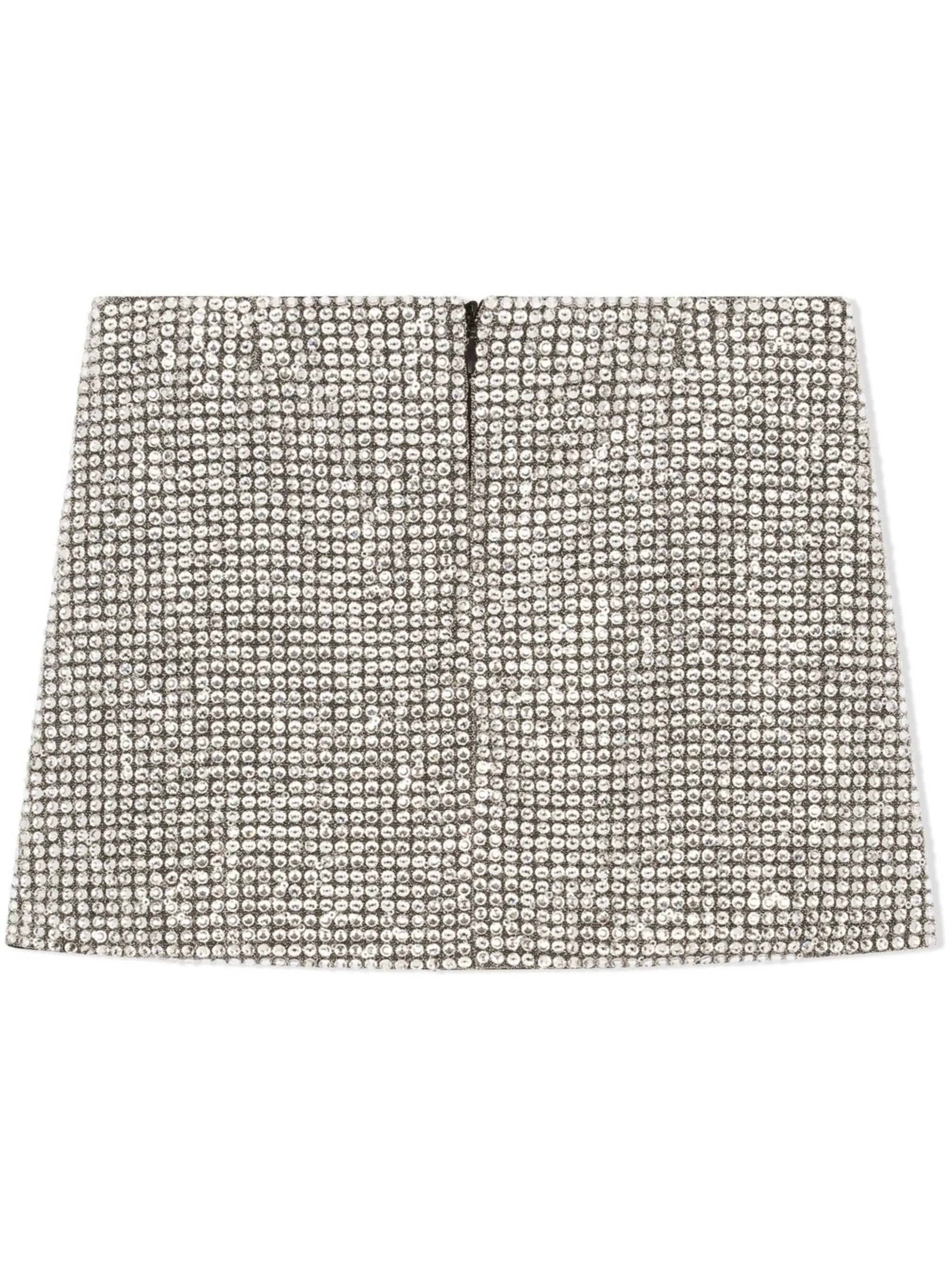 rhinestone-embellished jersey miniskirt