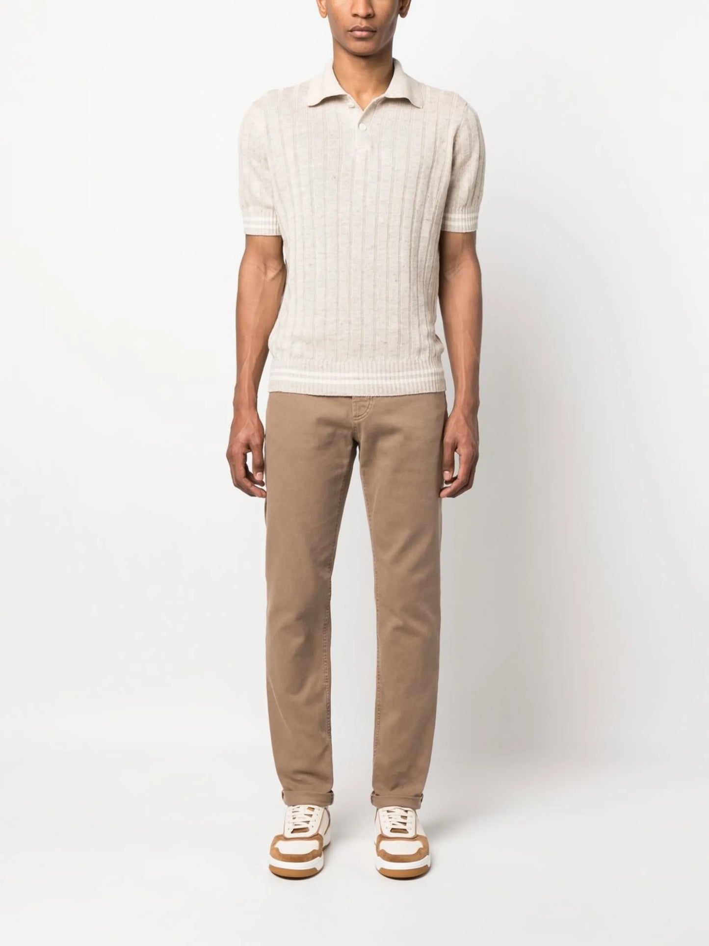 ribbed polo shirt