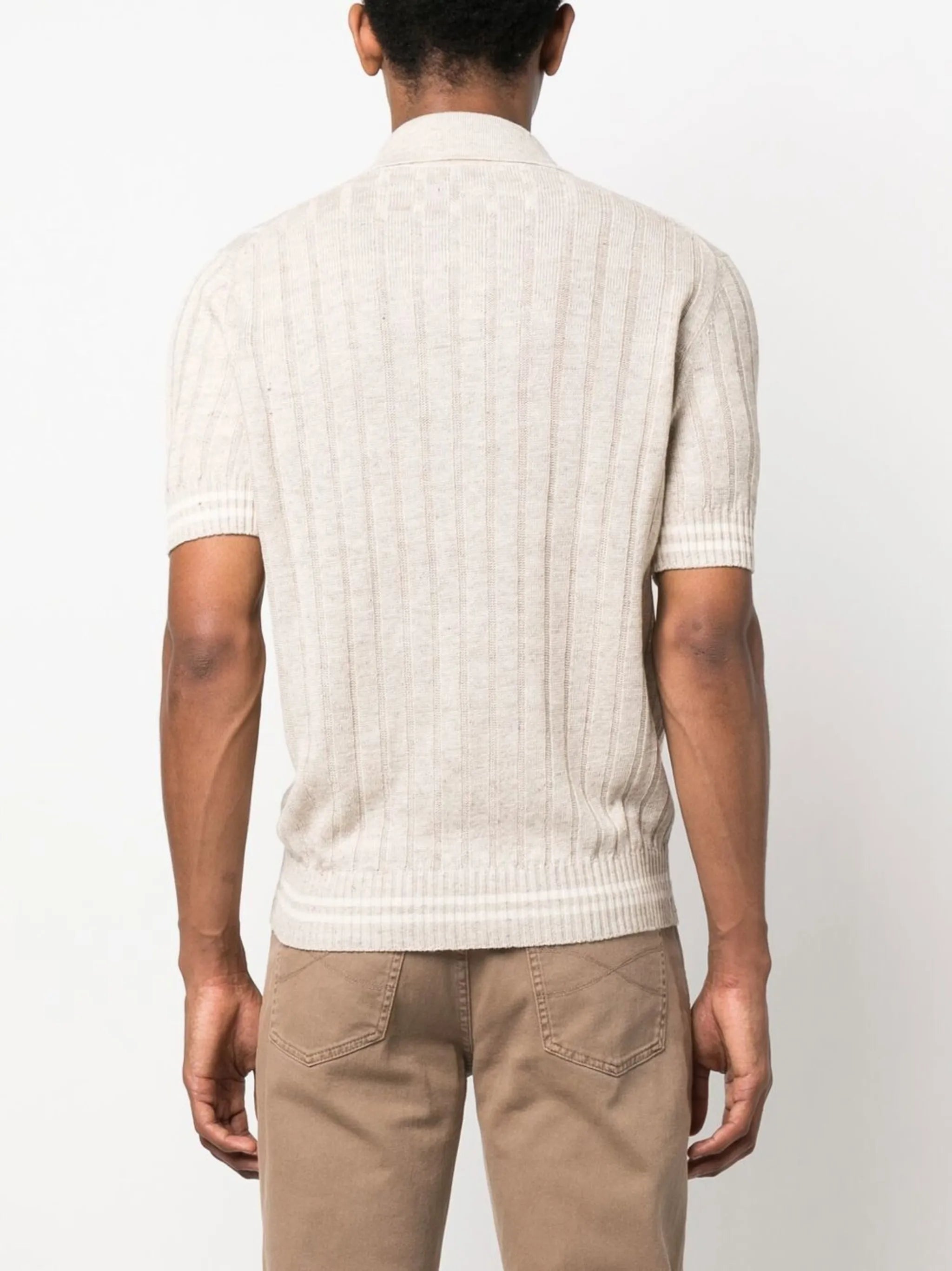 ribbed polo shirt