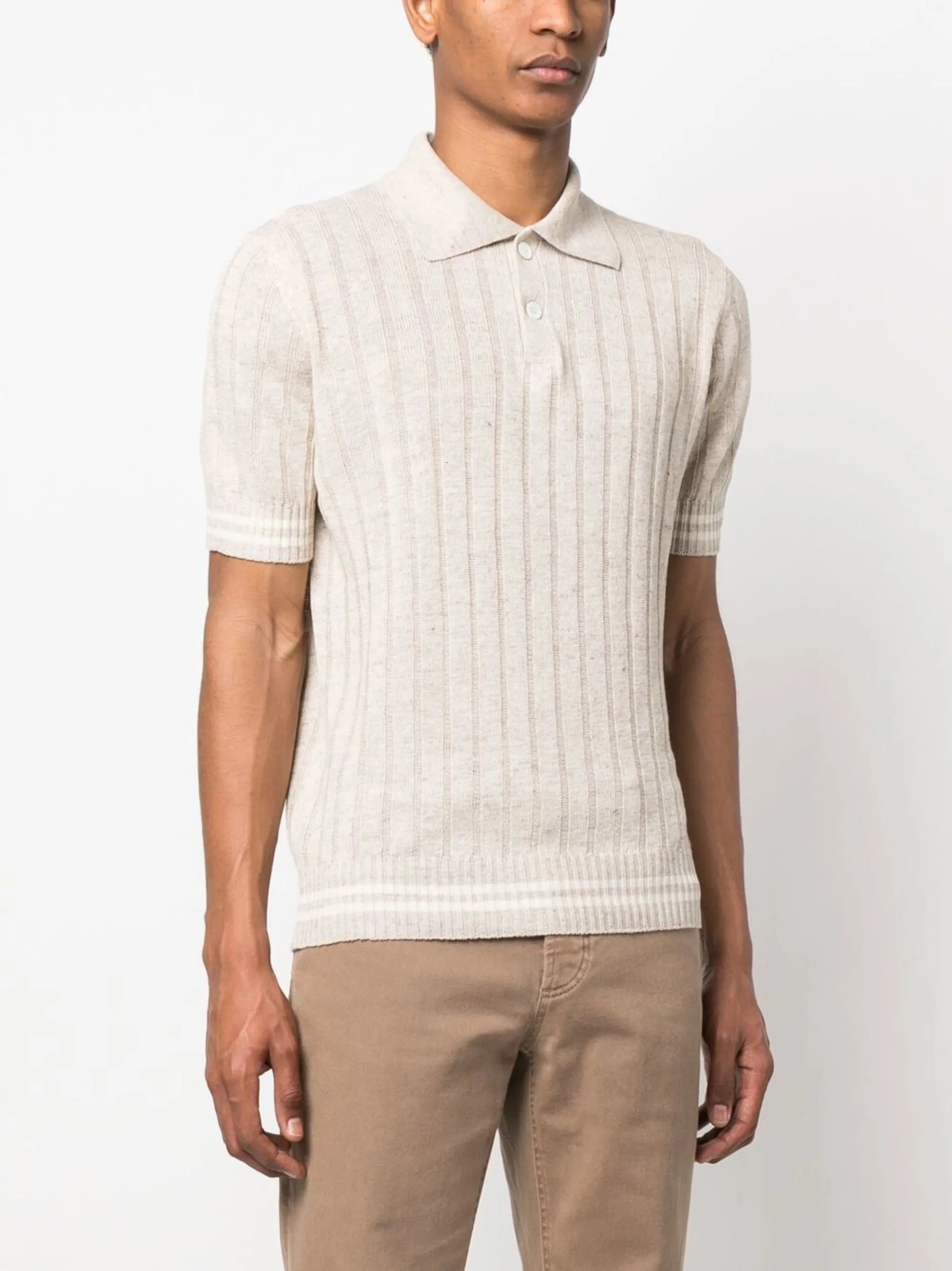 ribbed polo shirt