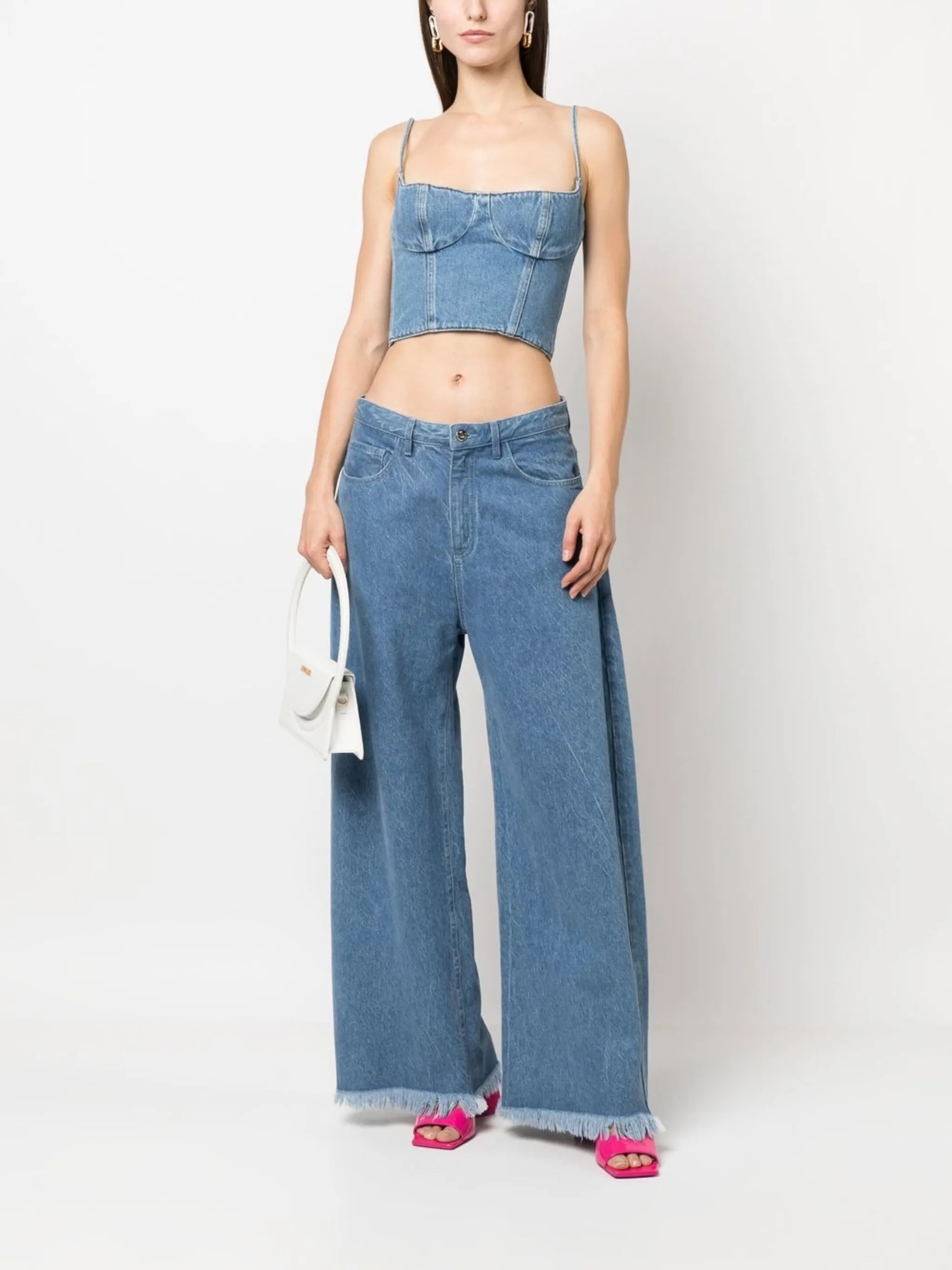 cropped denim top