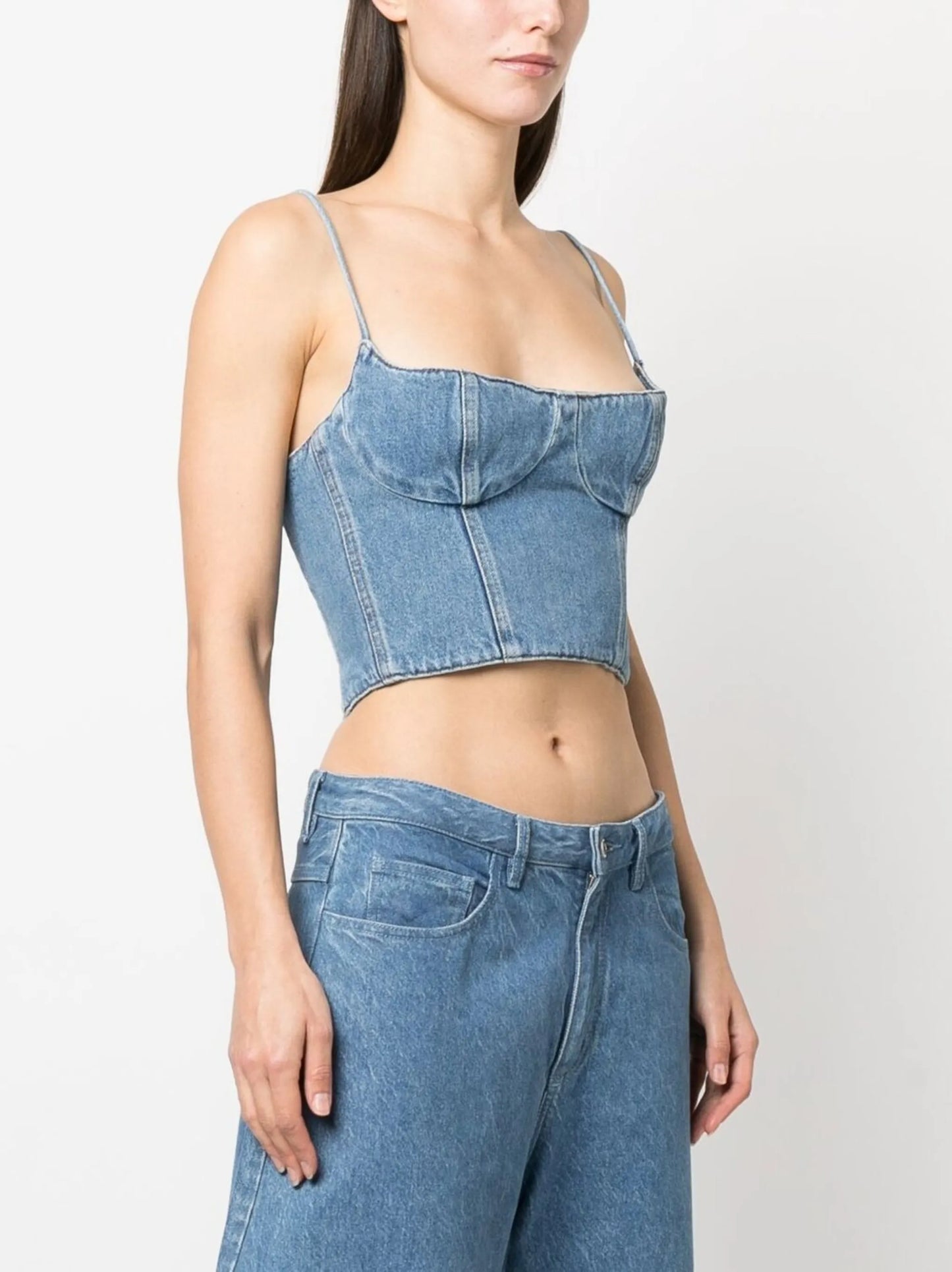 cropped denim top
