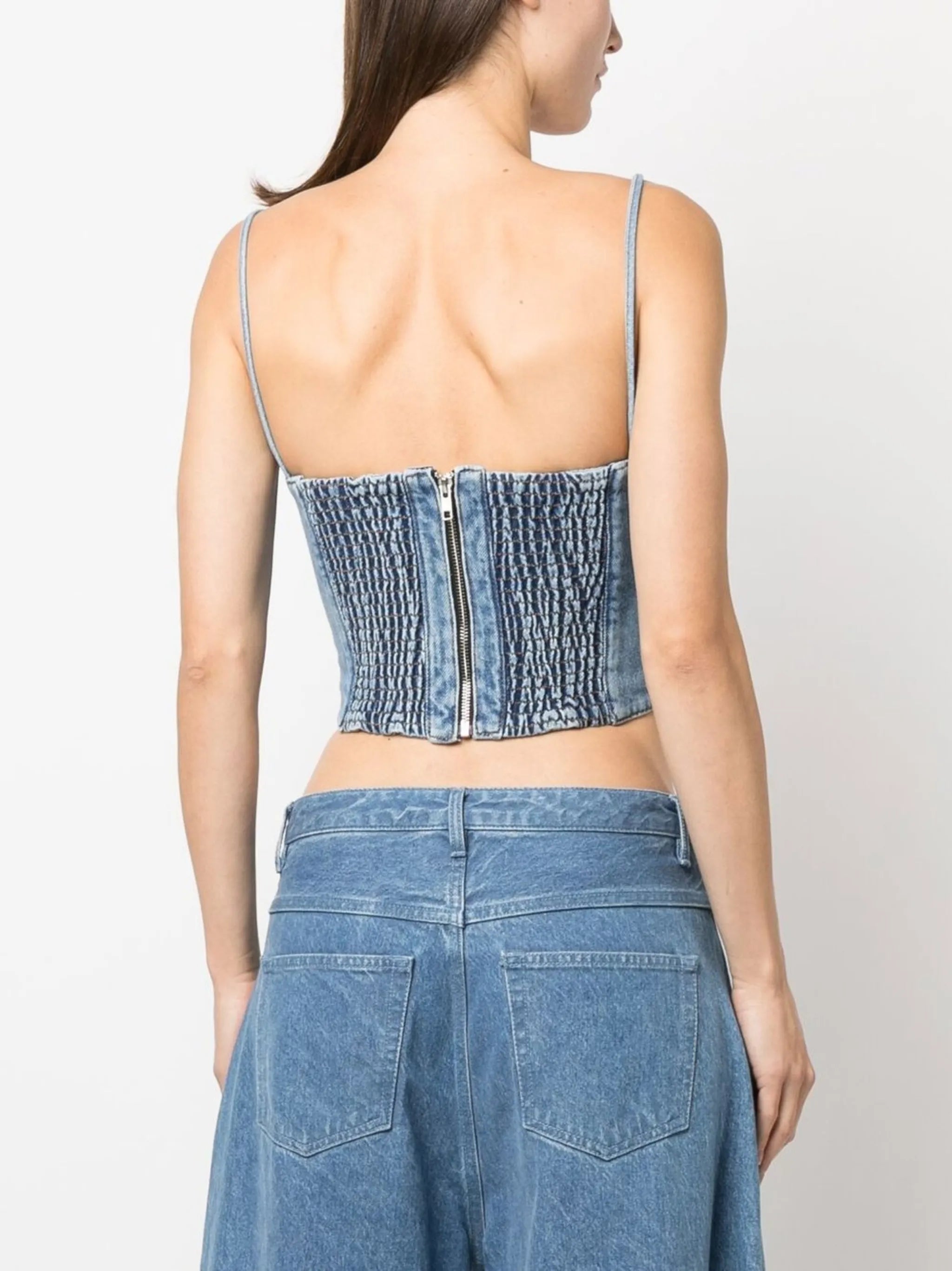 cropped denim top