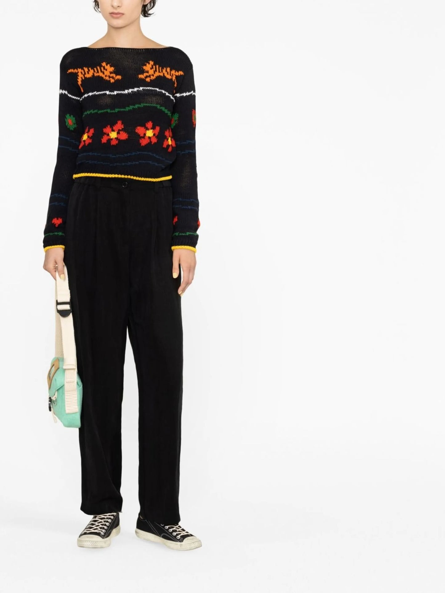 intarsia-knit design jumper