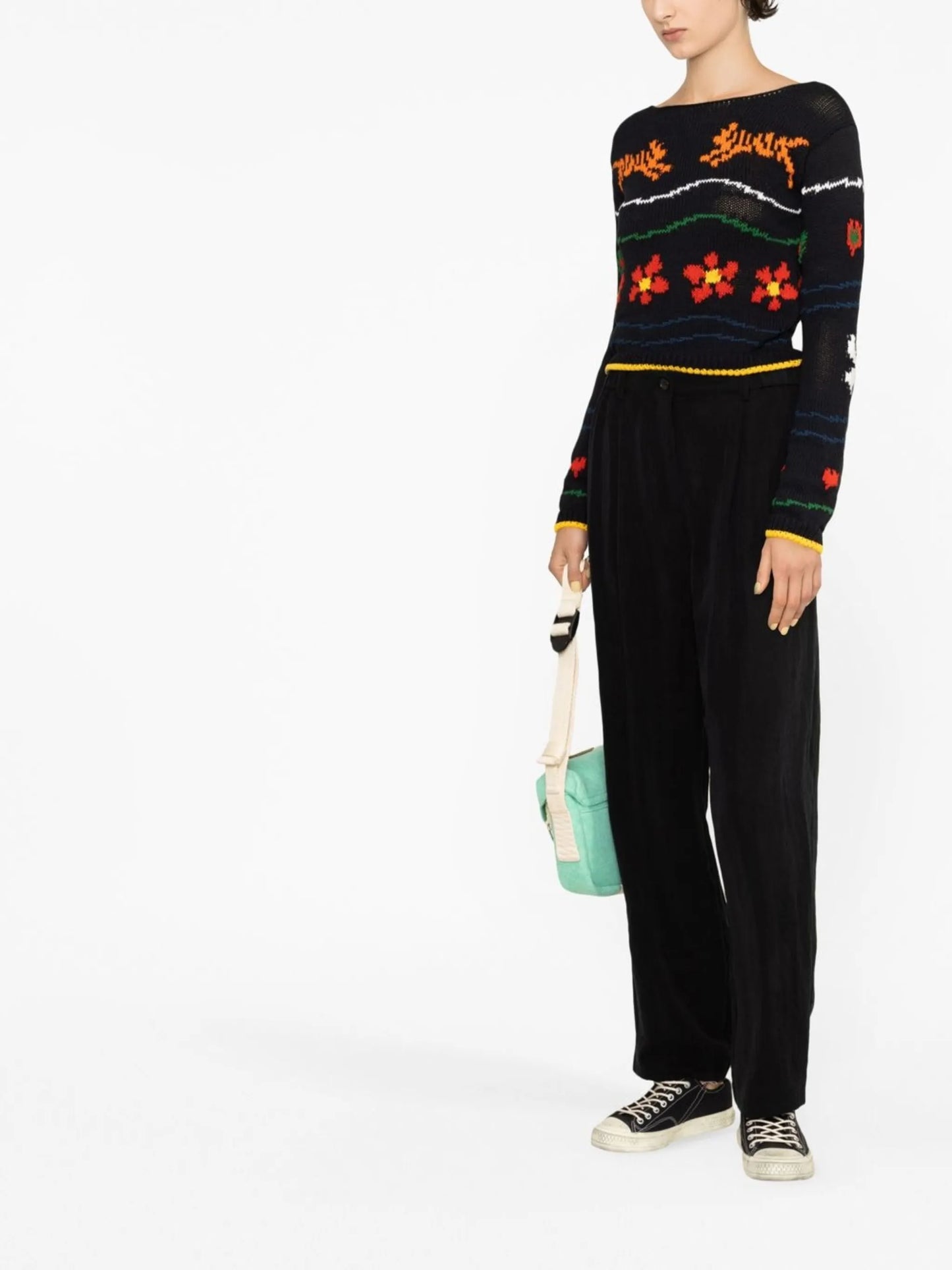 intarsia-knit design jumper